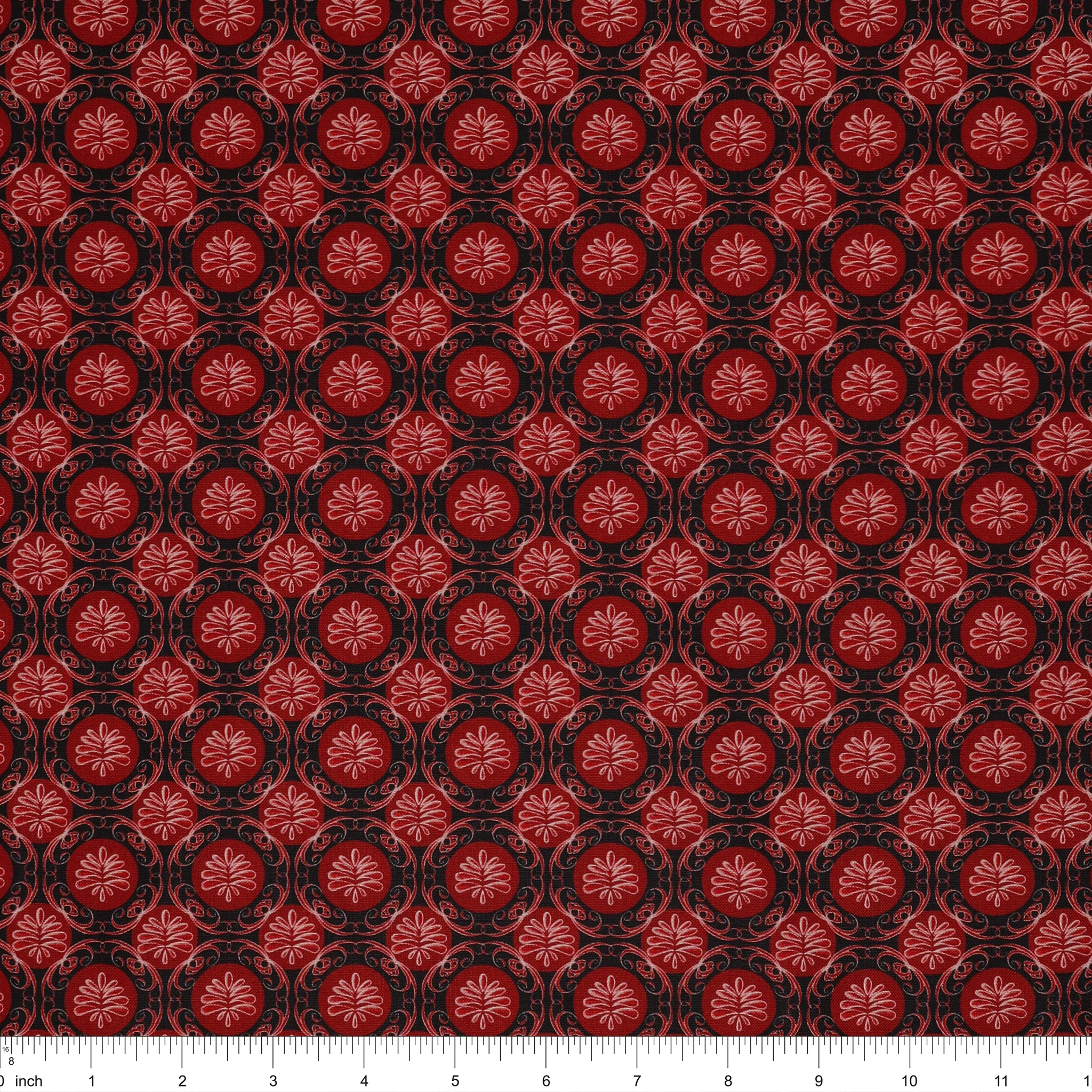 Perfect Brew Fabric Collection - Medallion Geo Black/Red - Image 3