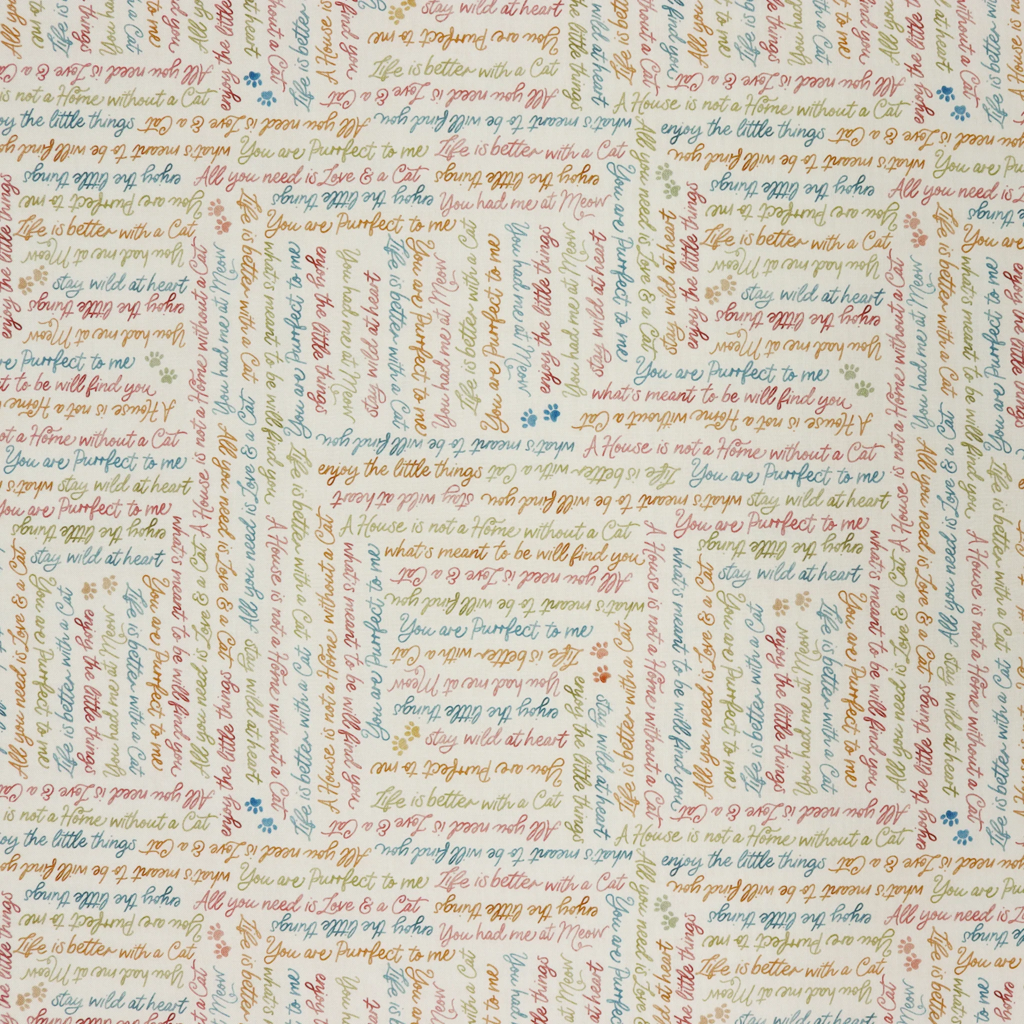 Petal & Purr Fabric Collection - You had me at Meow, White