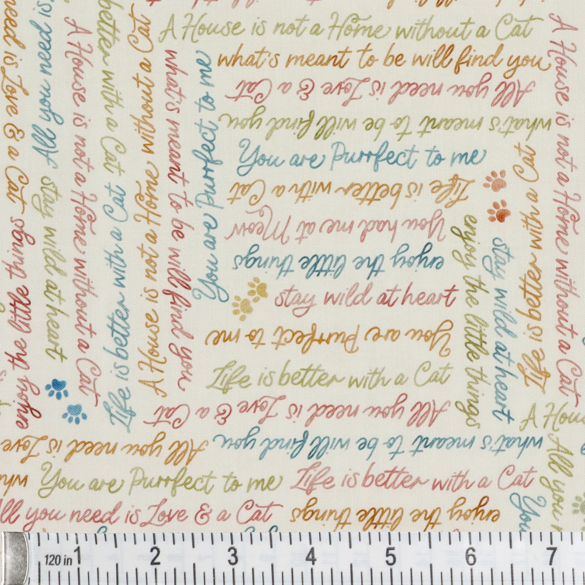 Petal & Purr Fabric Collection - You had me at Meow, White - Image 3