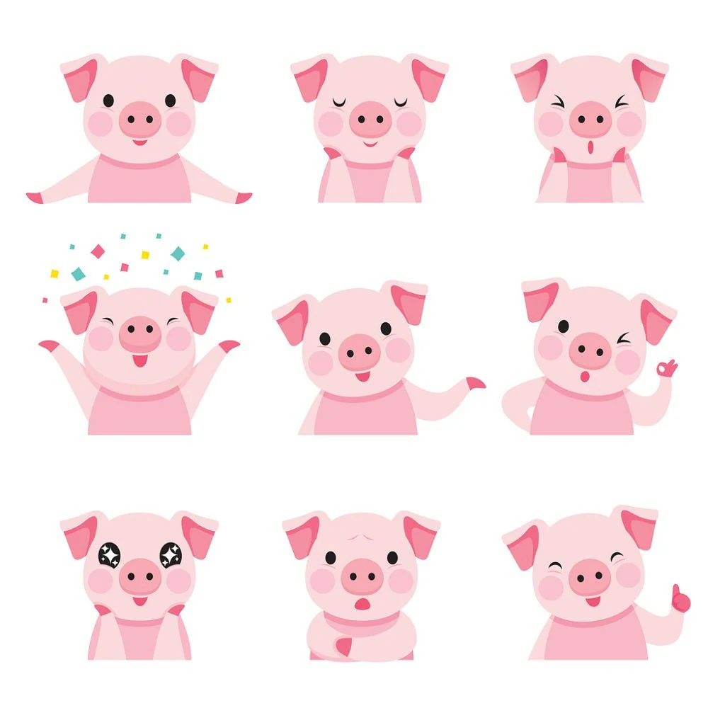Pig Emotions Fabric