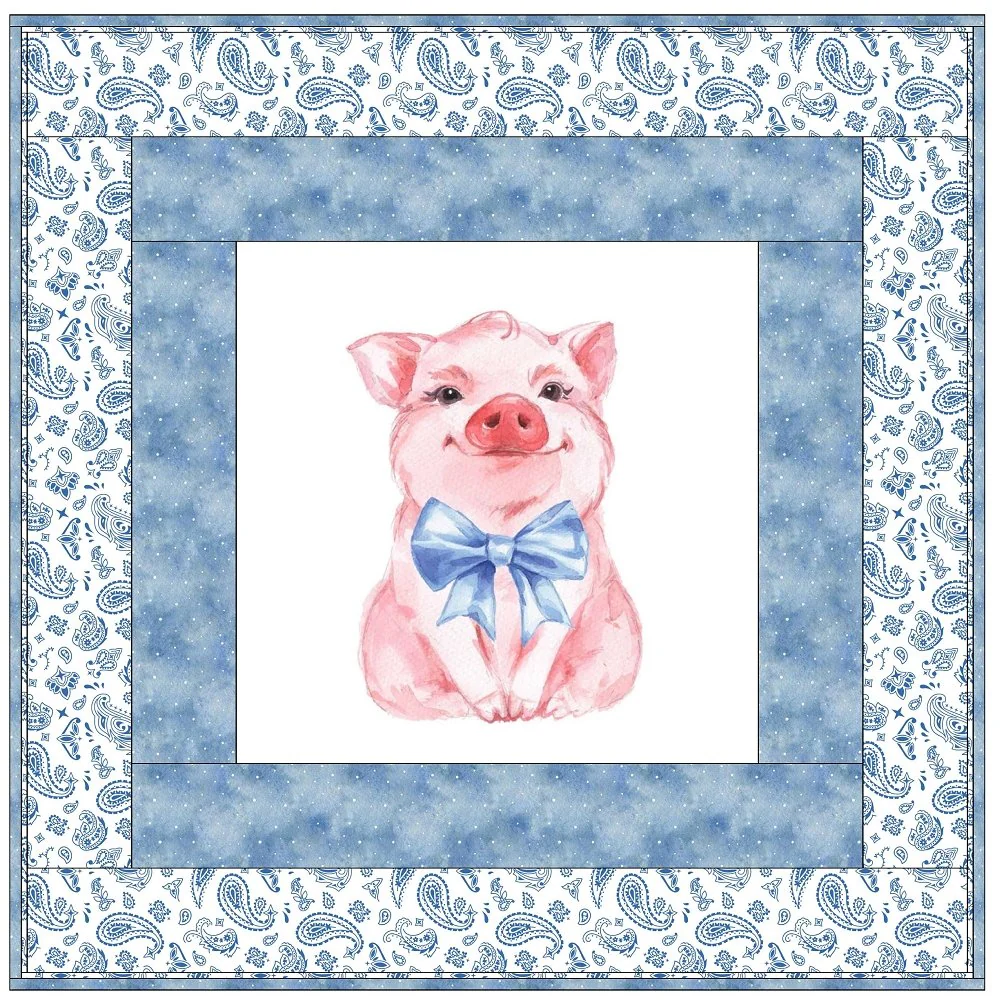 Pig With Bow Wall Hanging 42" x 42" - Image 2