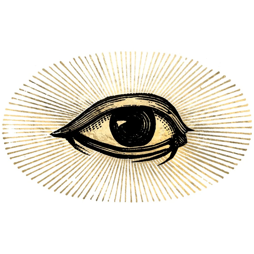 Pink and Gold Steampunk Eye Fabric Panel