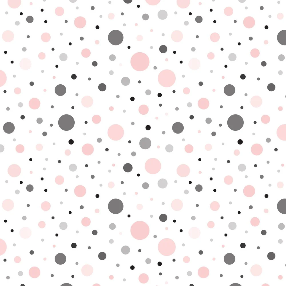 Pink & Black Polka Dot Fabric