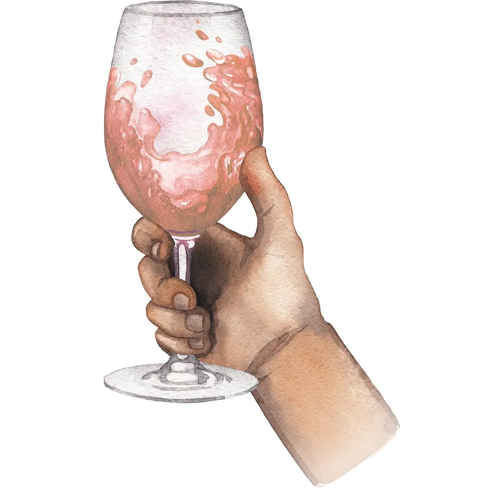 Pink Moscato Wine Toast Fabric Panel
