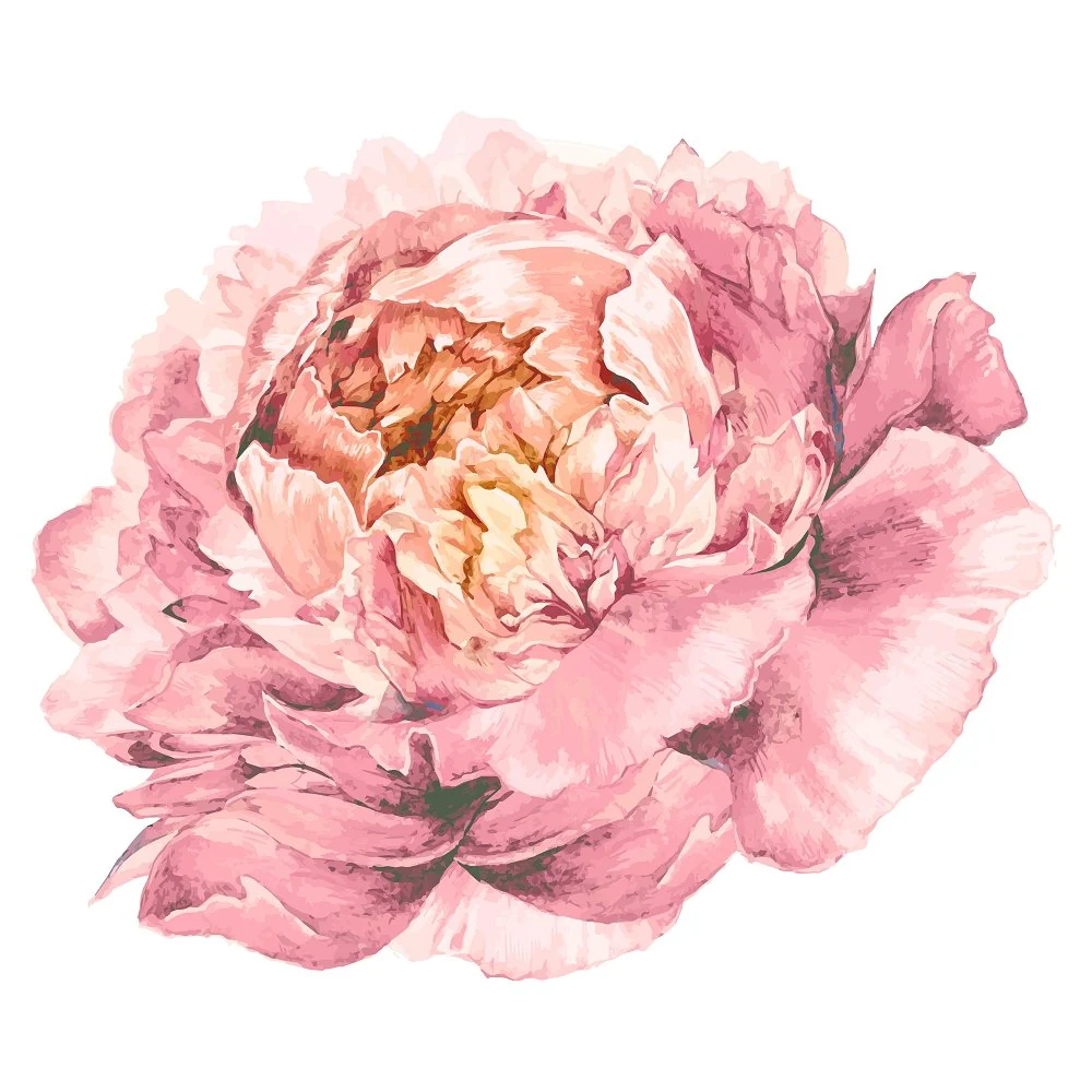 Pink Peony Fabric Panel Variation 1