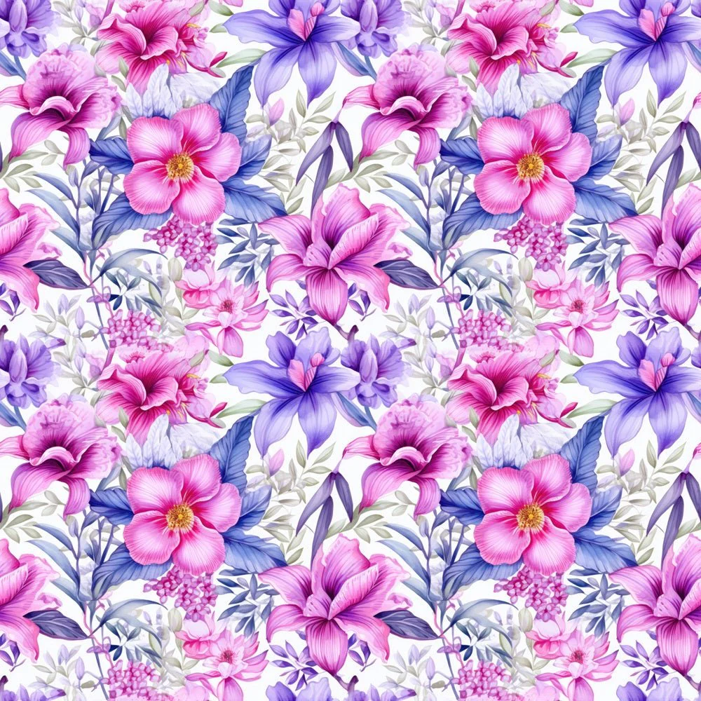 Pink & Purple Flower Fabric
