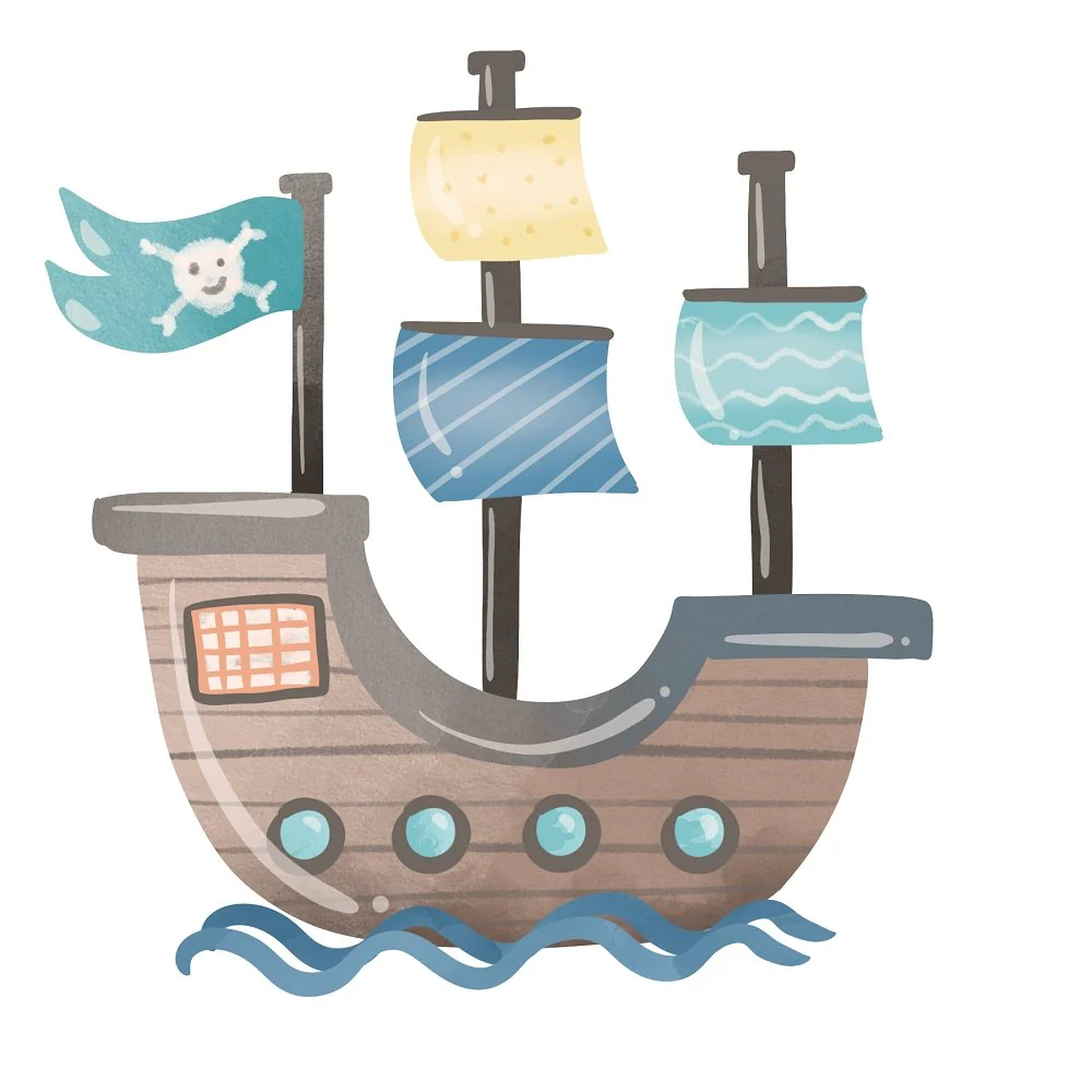 Pirate Ship Fabric Panel