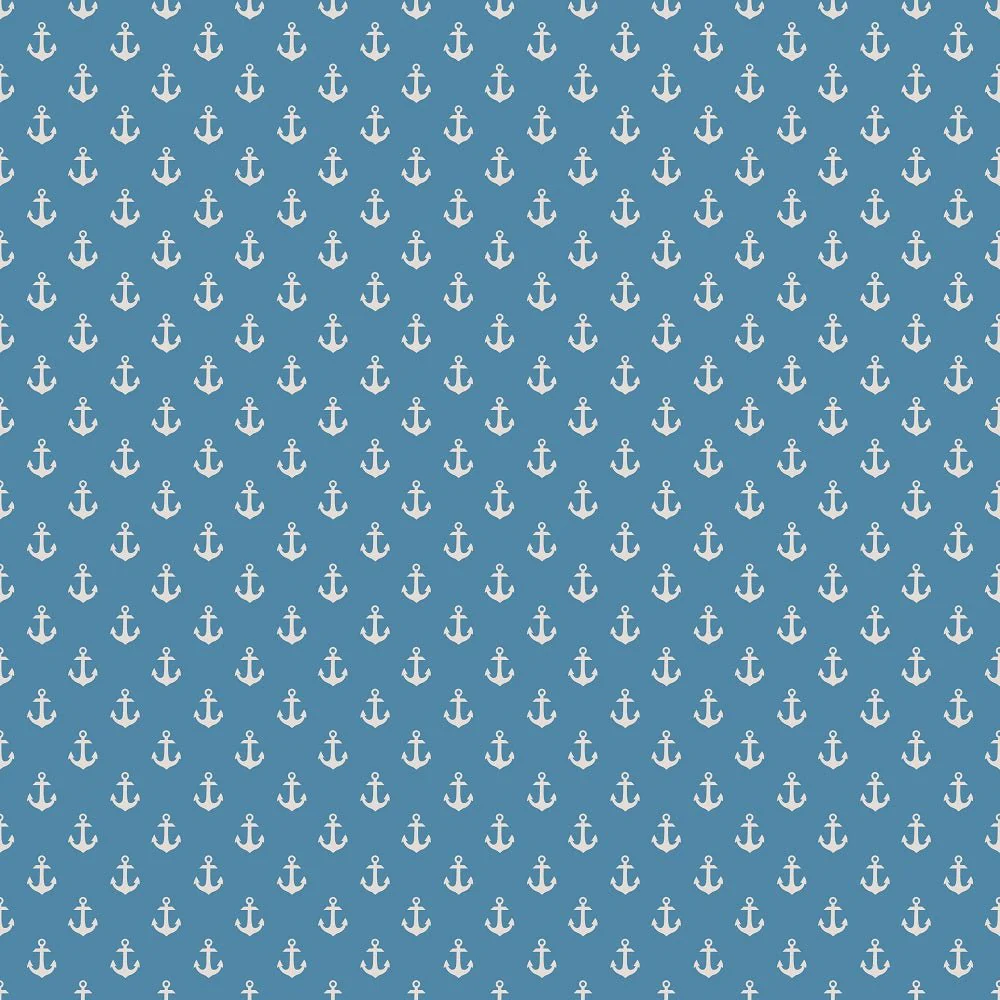 Pirates Anchors Fabric - Blue