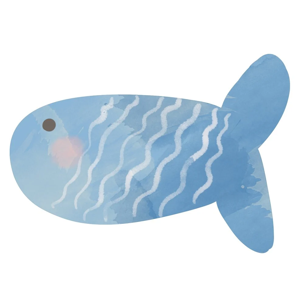 Pirates Goldfish Fabric Panel - Blue
