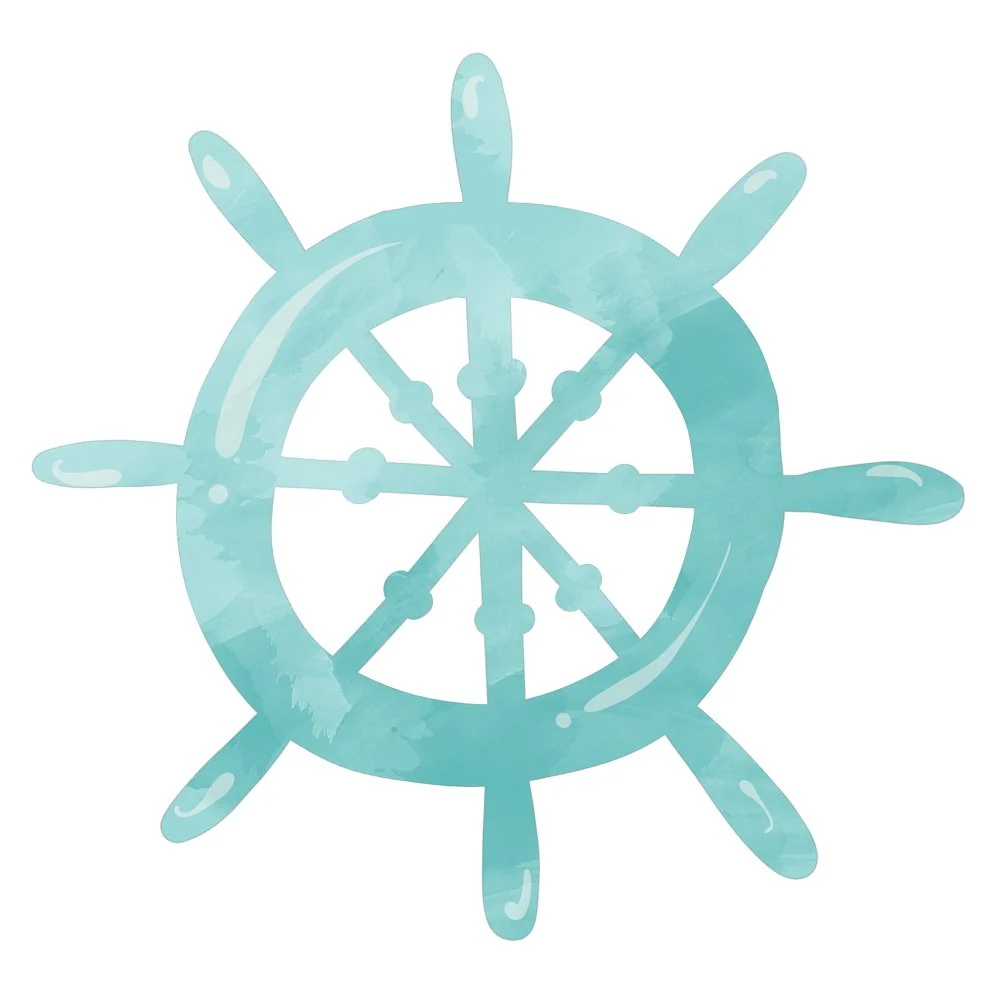 Pirates Wheel Fabric Panel - Blue
