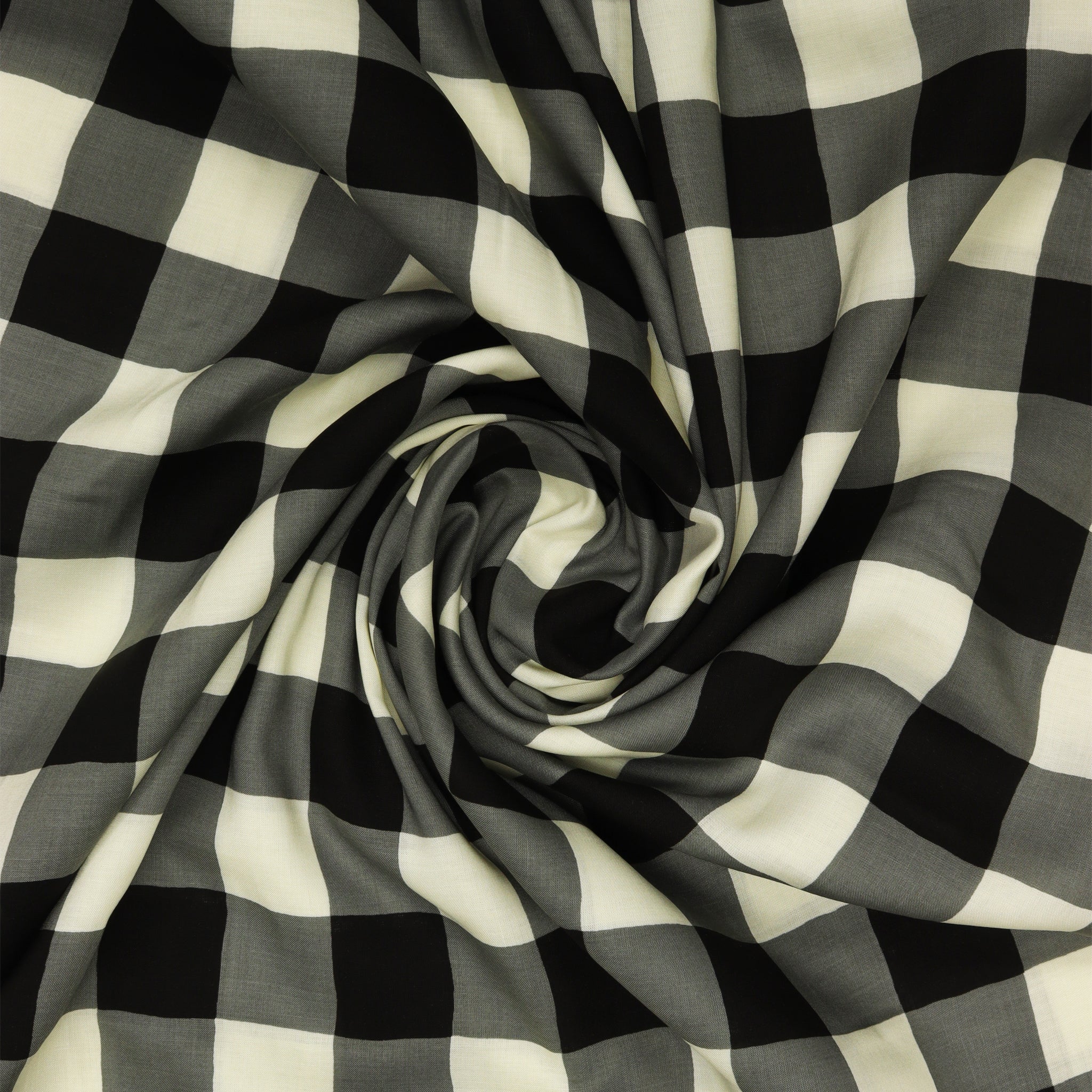 Plaid of My Dreams Snow Fabric in Rayon - Image 3