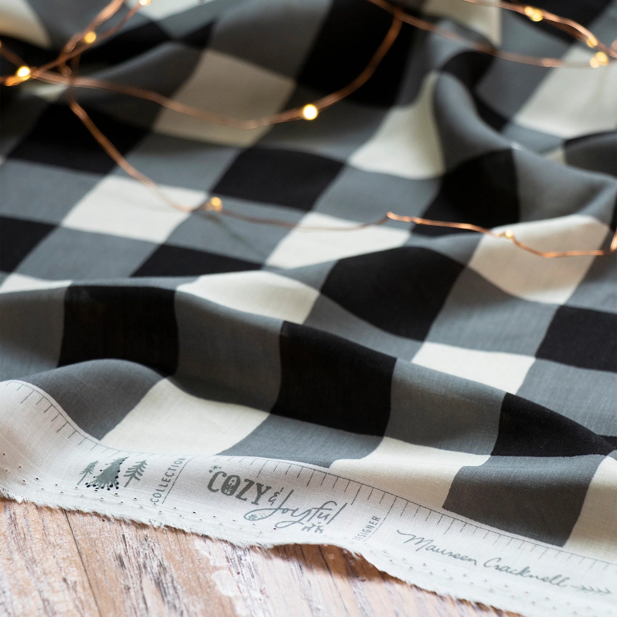 Plaid of My Dreams Snow Fabric in Rayon - Image 5