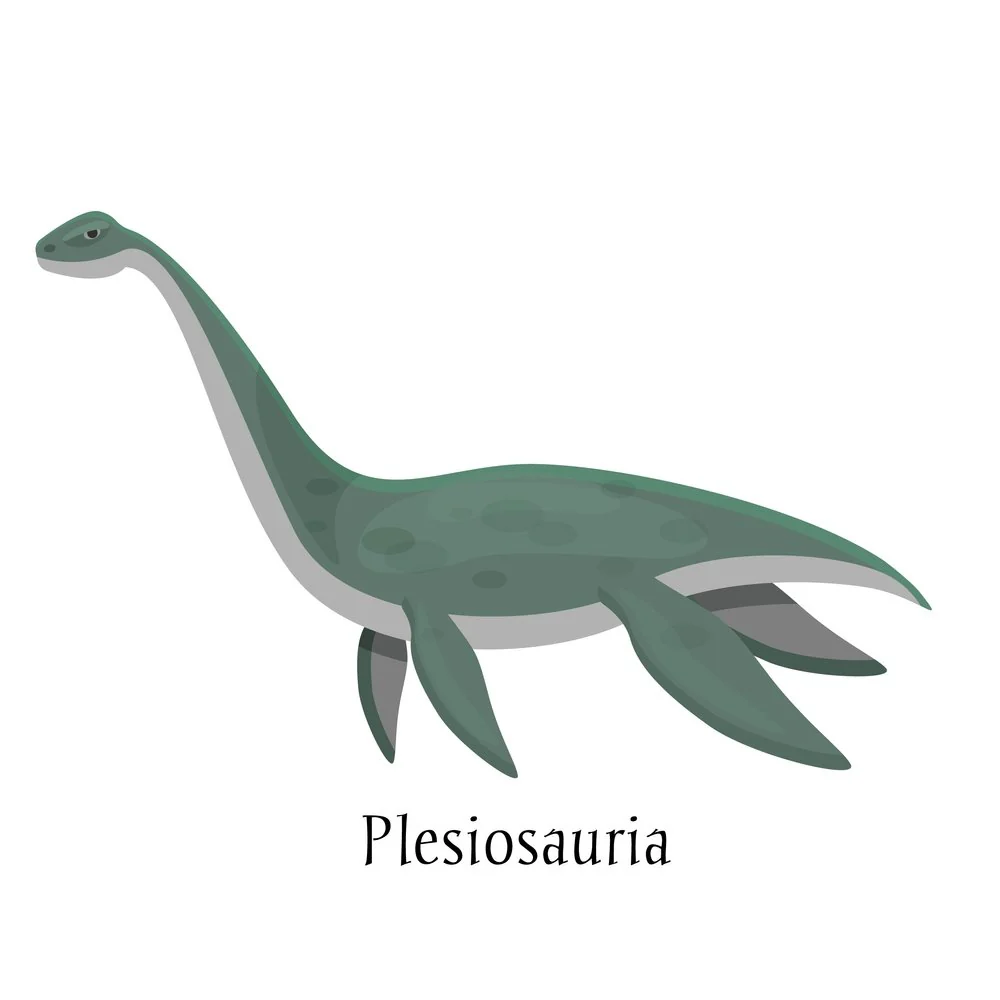 Plesiosauria Dinosaur Fabric Panel