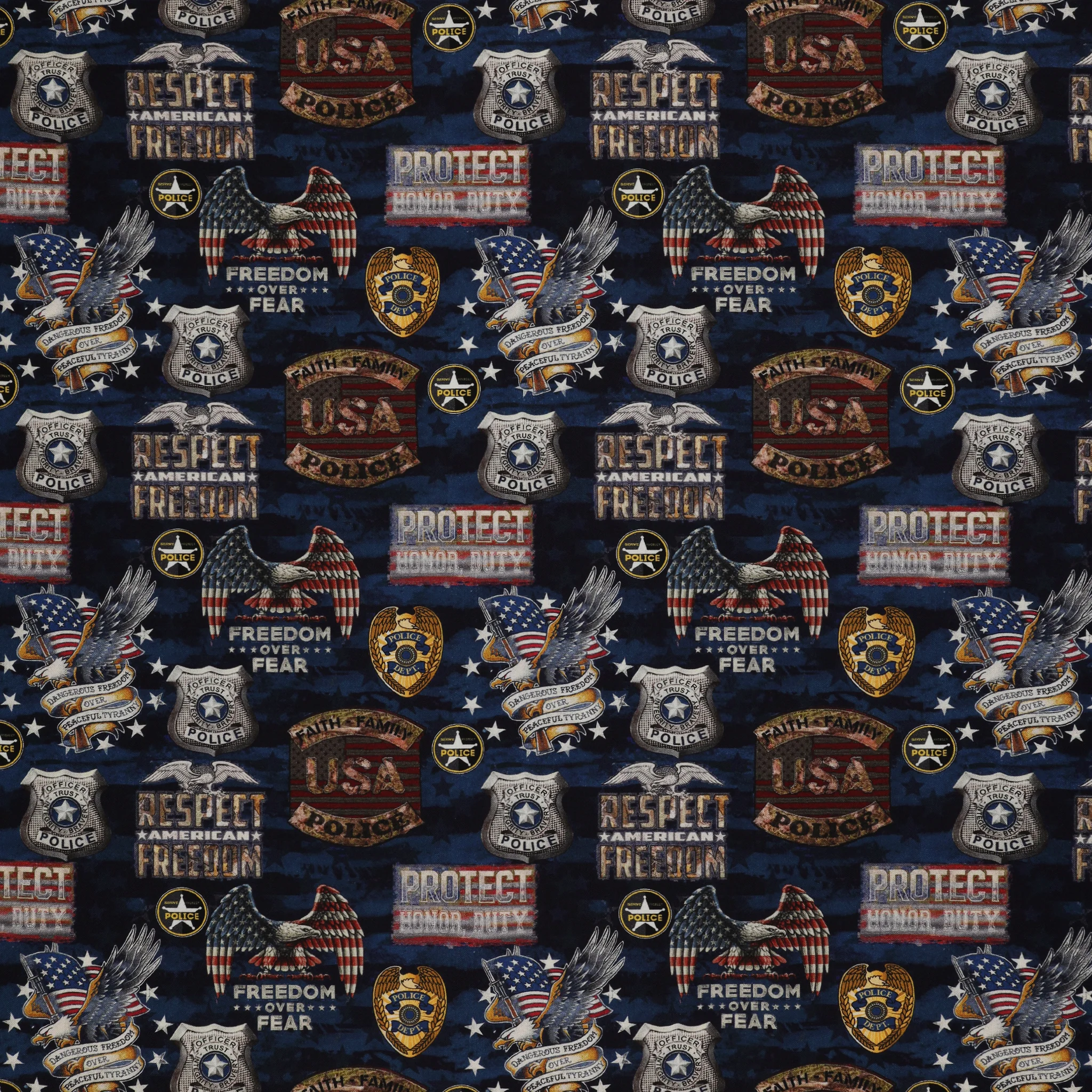 Police Department Camo Flag Fabric