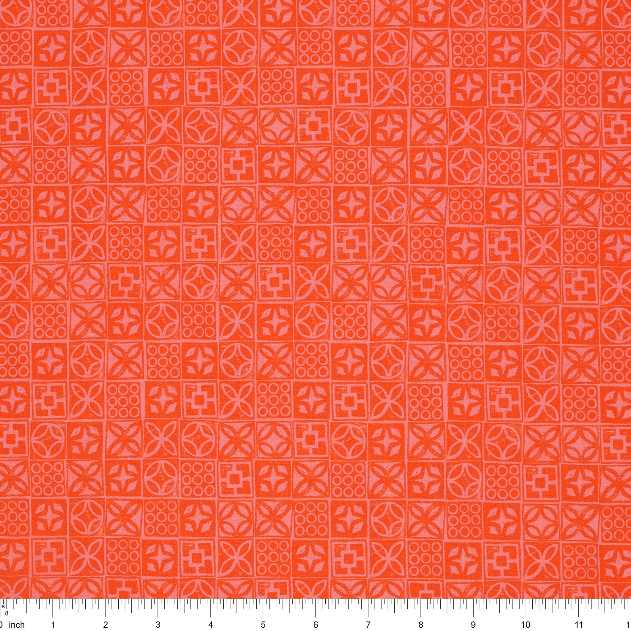 Poolside Too Fabric Collection - Architectural Blocks Goldfish - Image 3