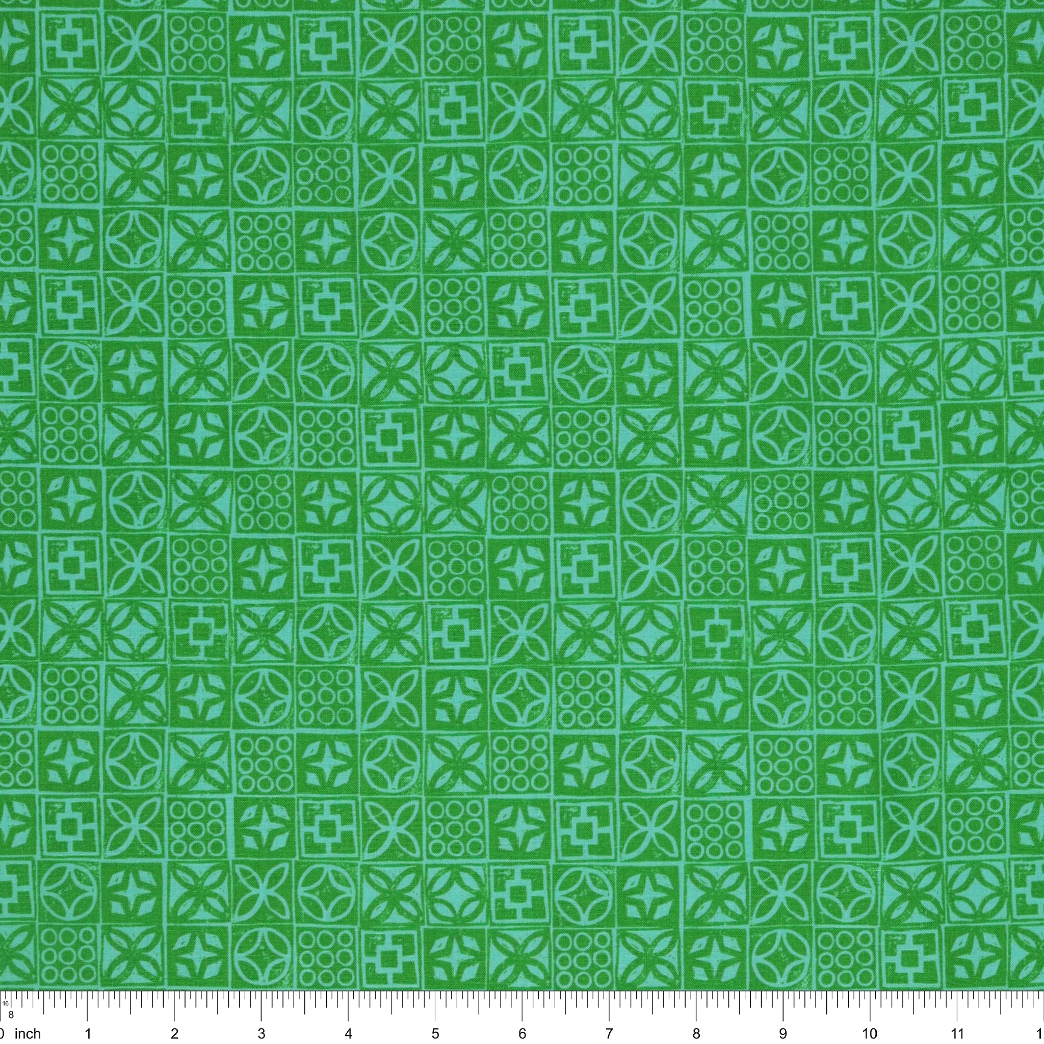 Poolside Too Fabric Collection - Architectural Blocks Verdant - Image 3