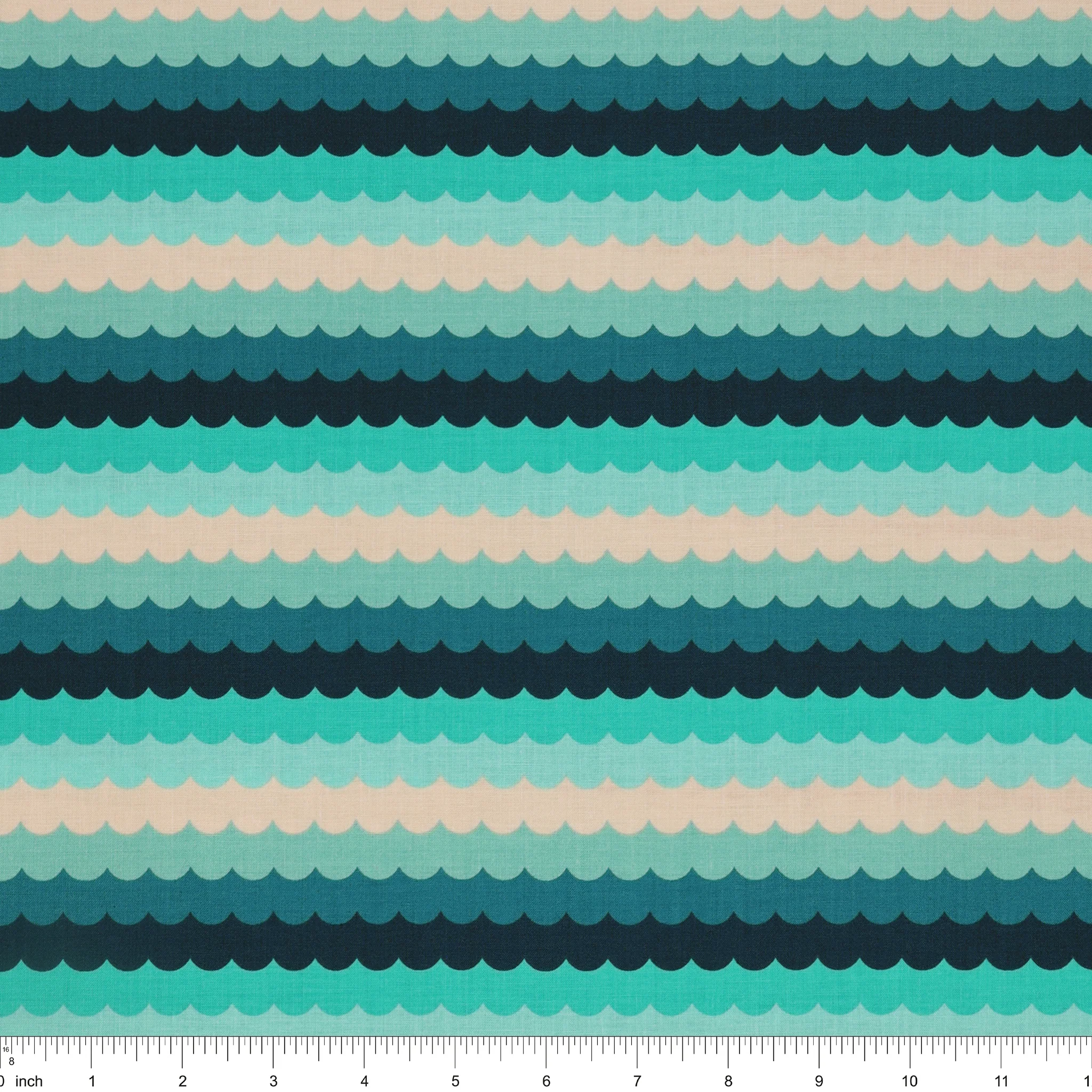 Poolside Too Fabric Collection - Umbrella Scallops Peacock - Image 3