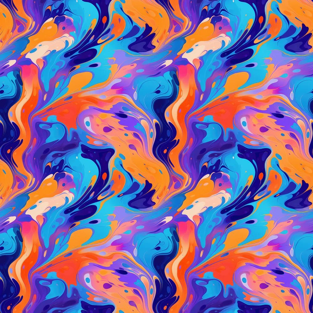 Pop Of Color Abstract Marbled Fabric