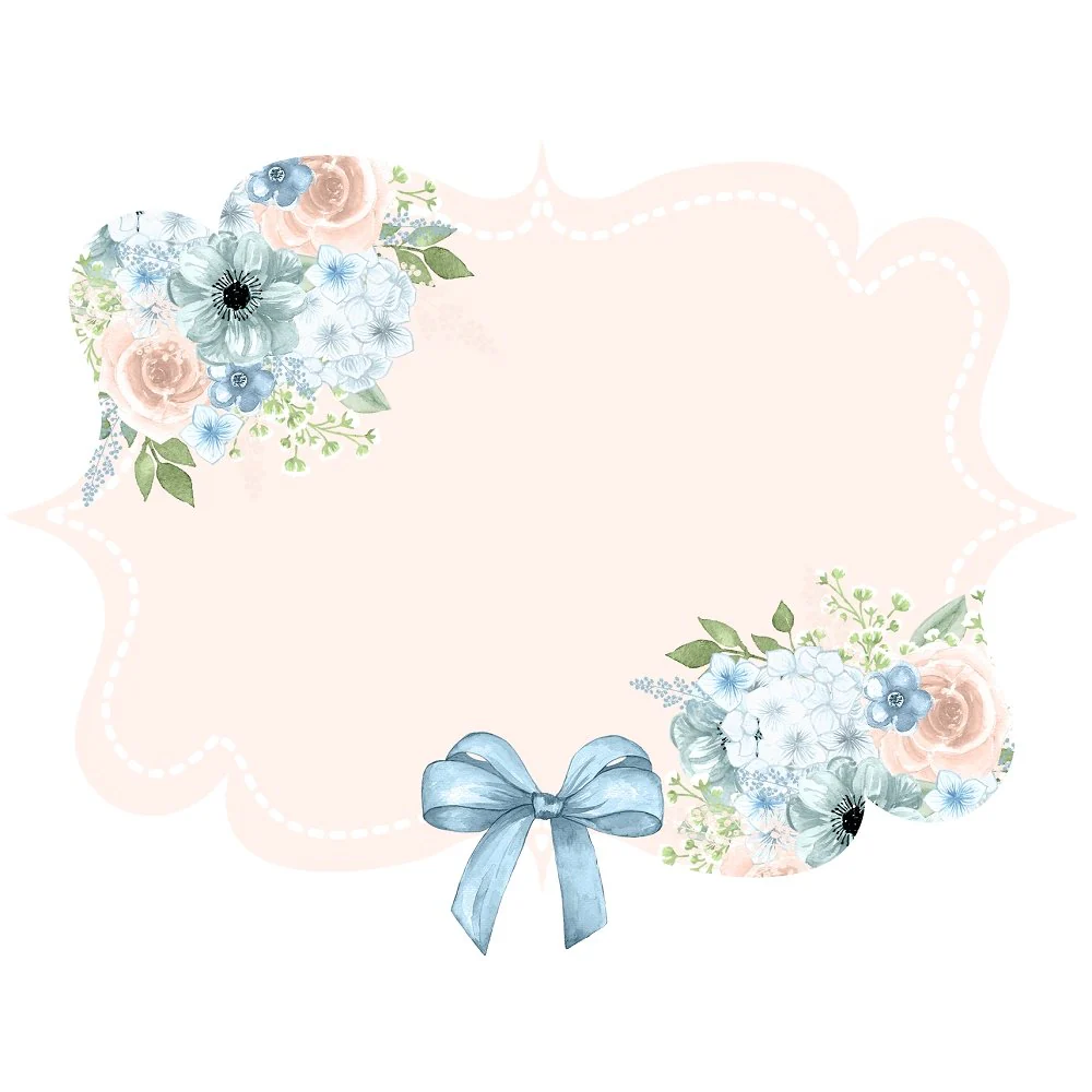 Powder Blue Frame #1 Fabric Panel