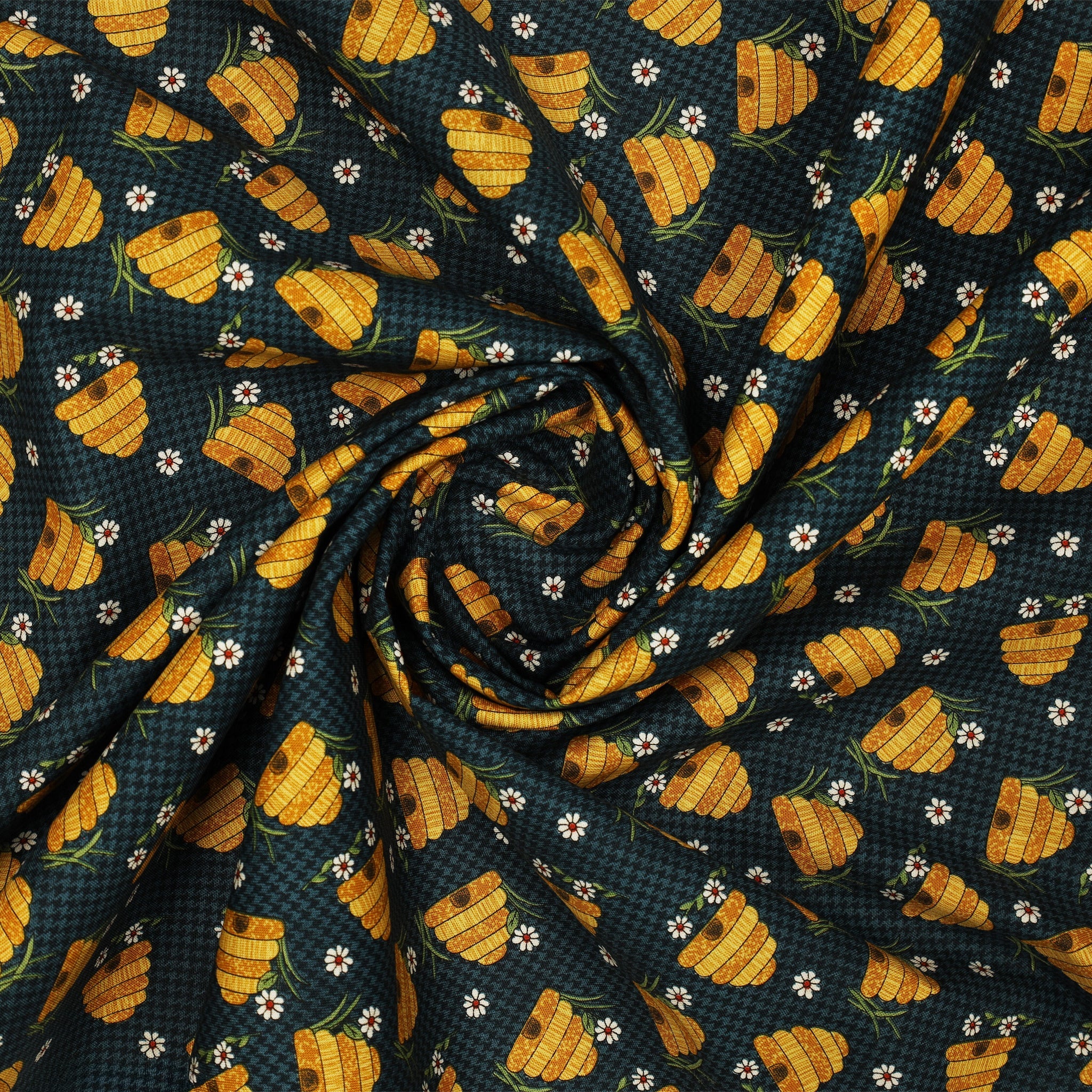 Prairie Chicks Fabric Collection - Hive Dark Blue - Image 2