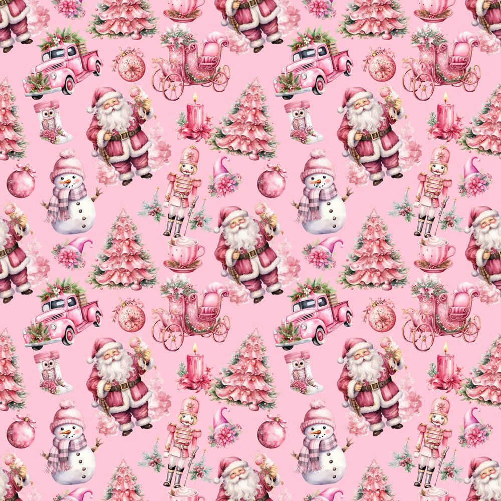 Precious Pink Christmas Fabric