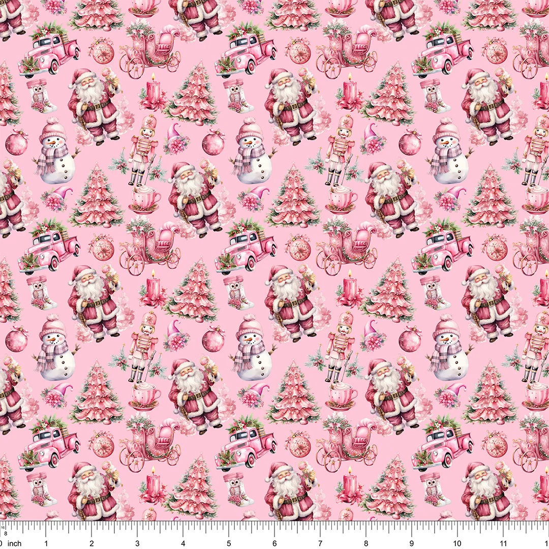 Precious Pink Christmas Fabric - Image 2