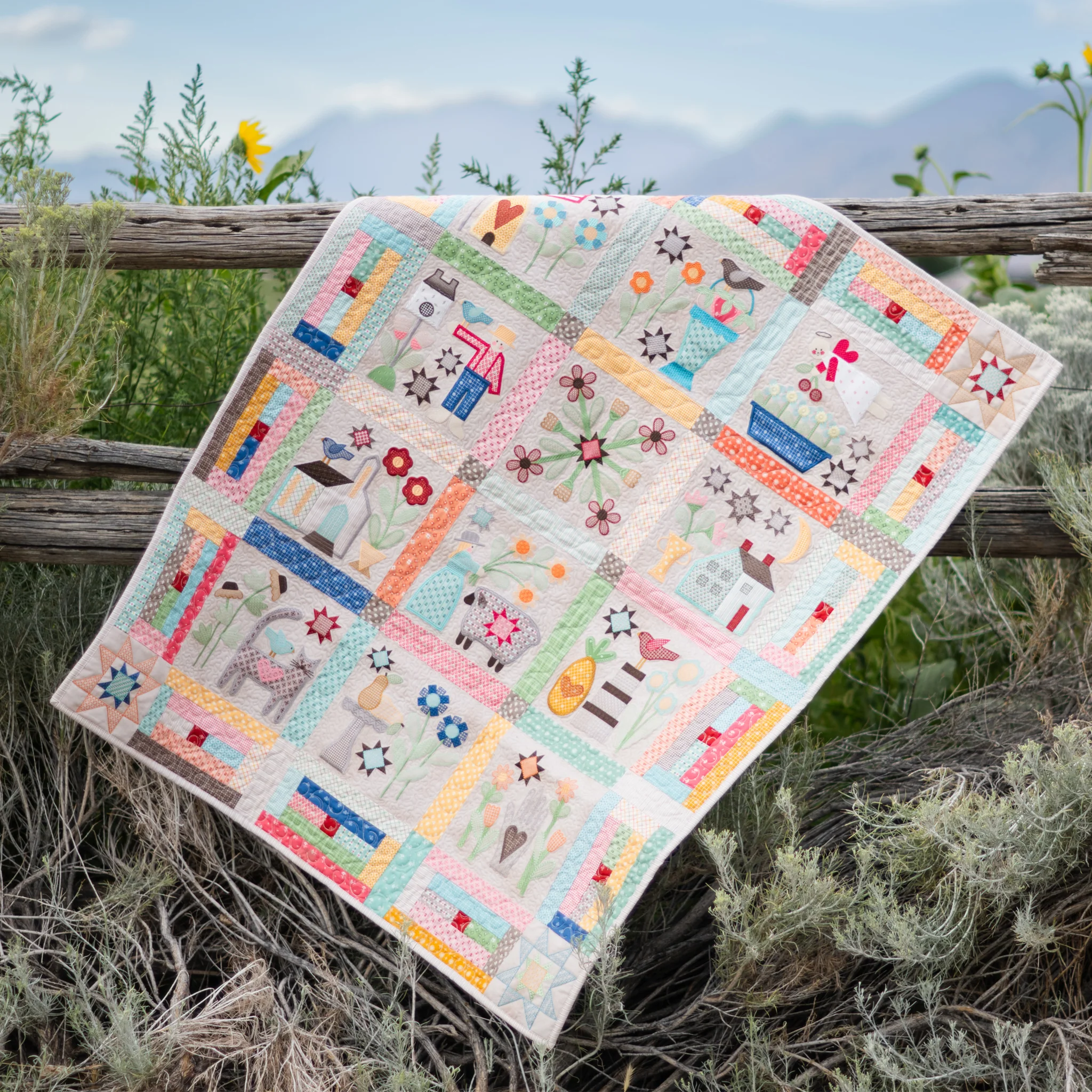 Prim Quilt Machine Embroidery USB Pattern - Image 11