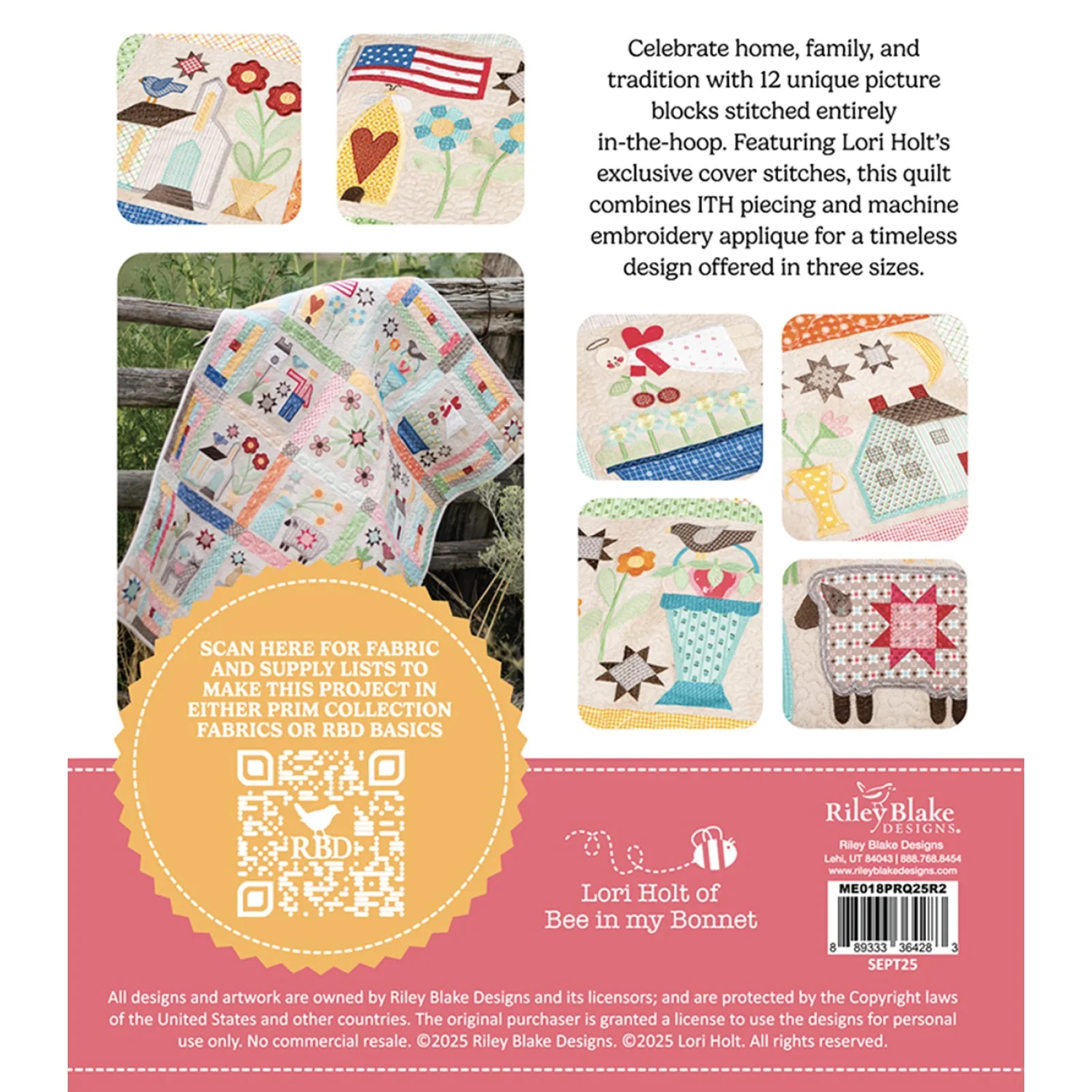 Prim Quilt Machine Embroidery USB Pattern - Image 12