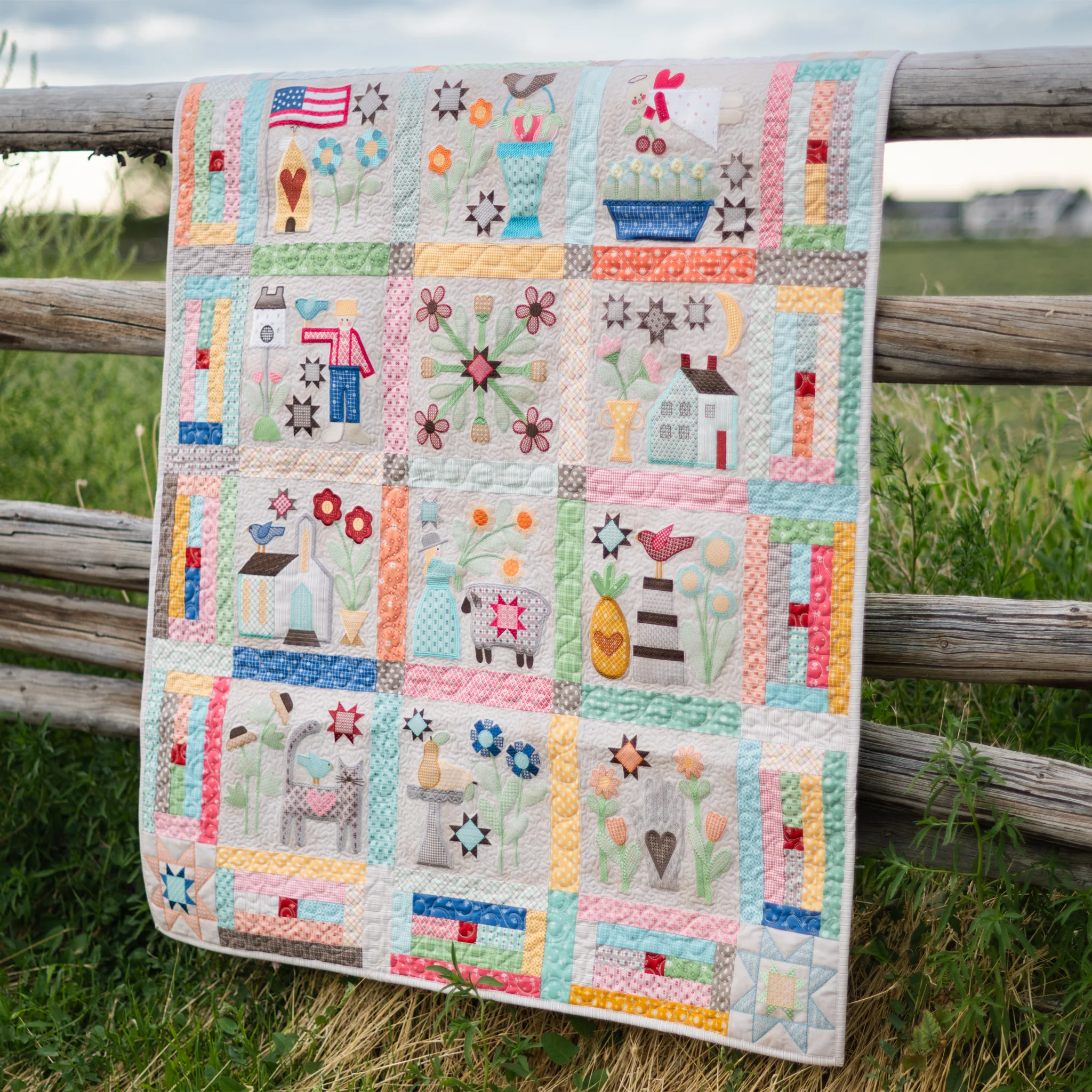 Prim Quilt Machine Embroidery USB Pattern - Image 4