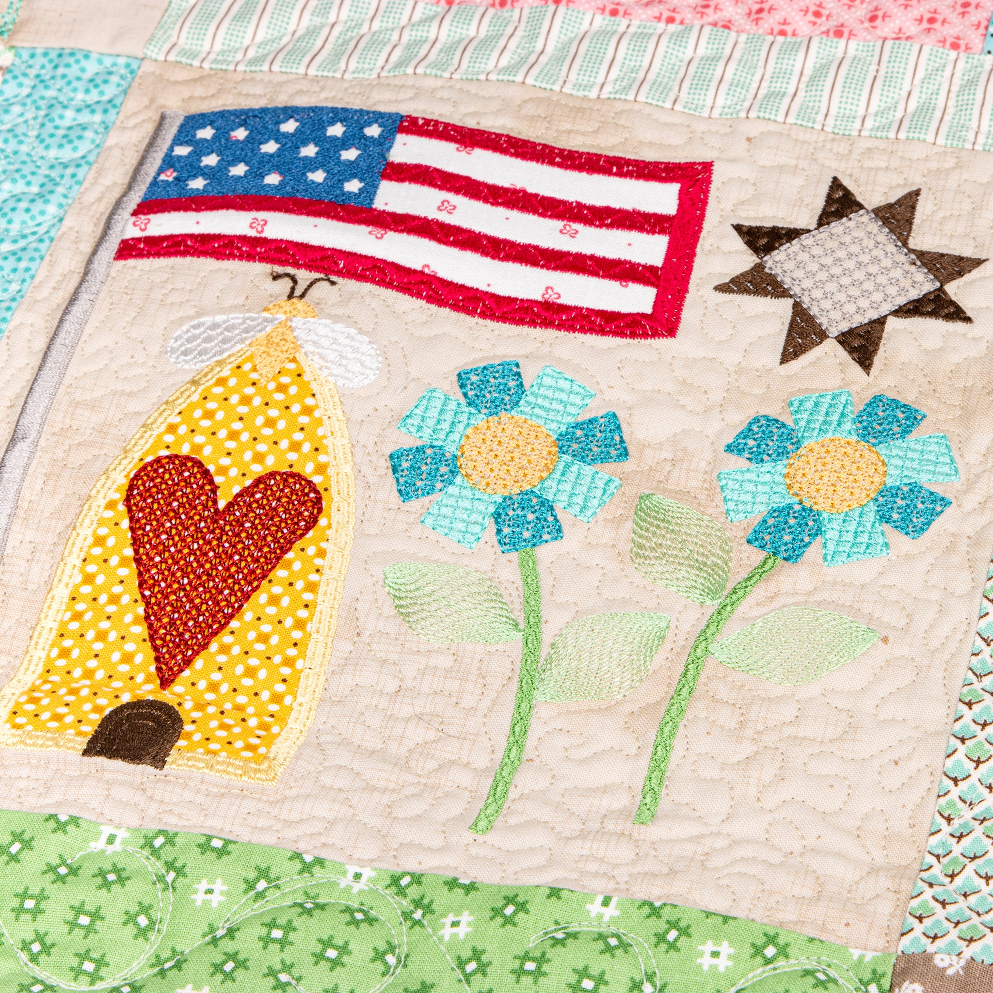 Prim Quilt Machine Embroidery USB Pattern - Image 5