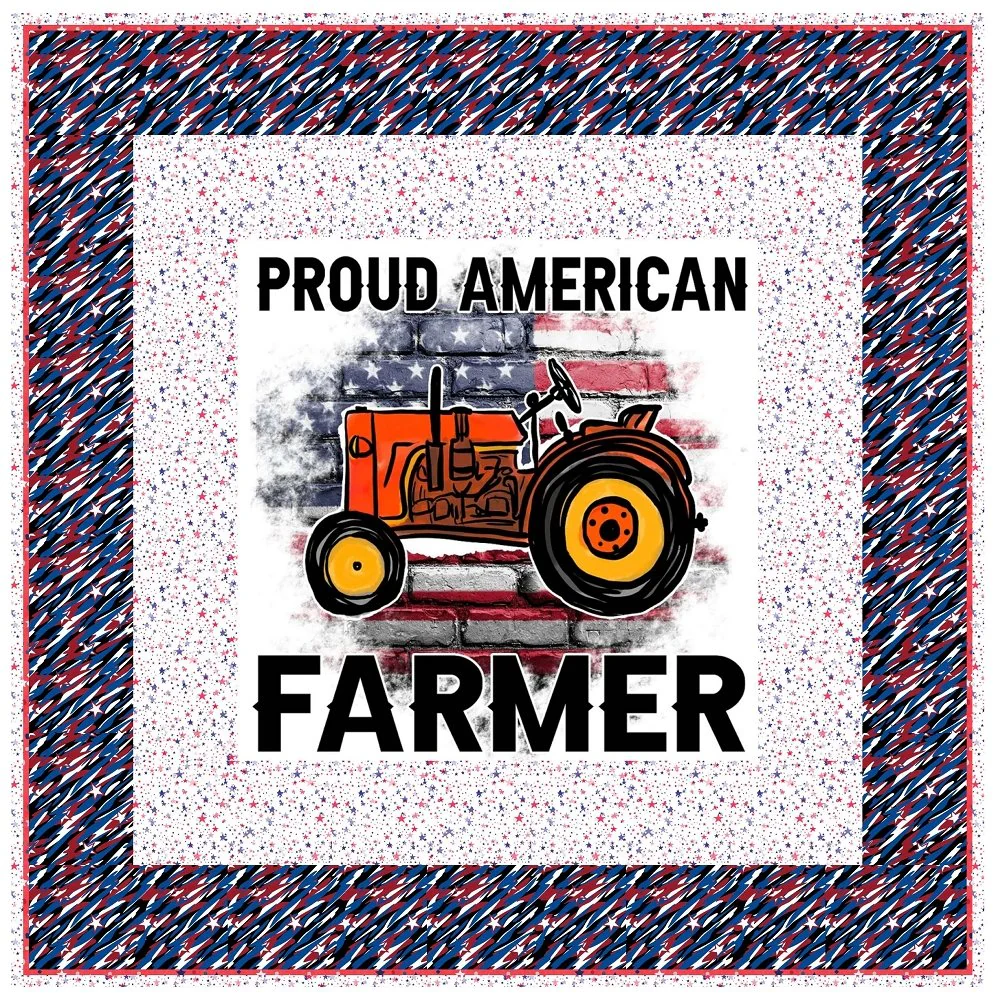Proud American Farmer Wall Hanging 42" x 42"
