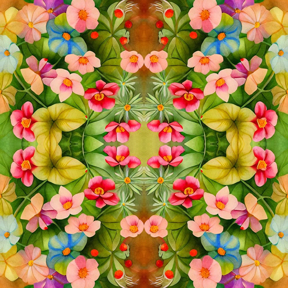 Psychedelic Blossoms Pattern #3 Fabric