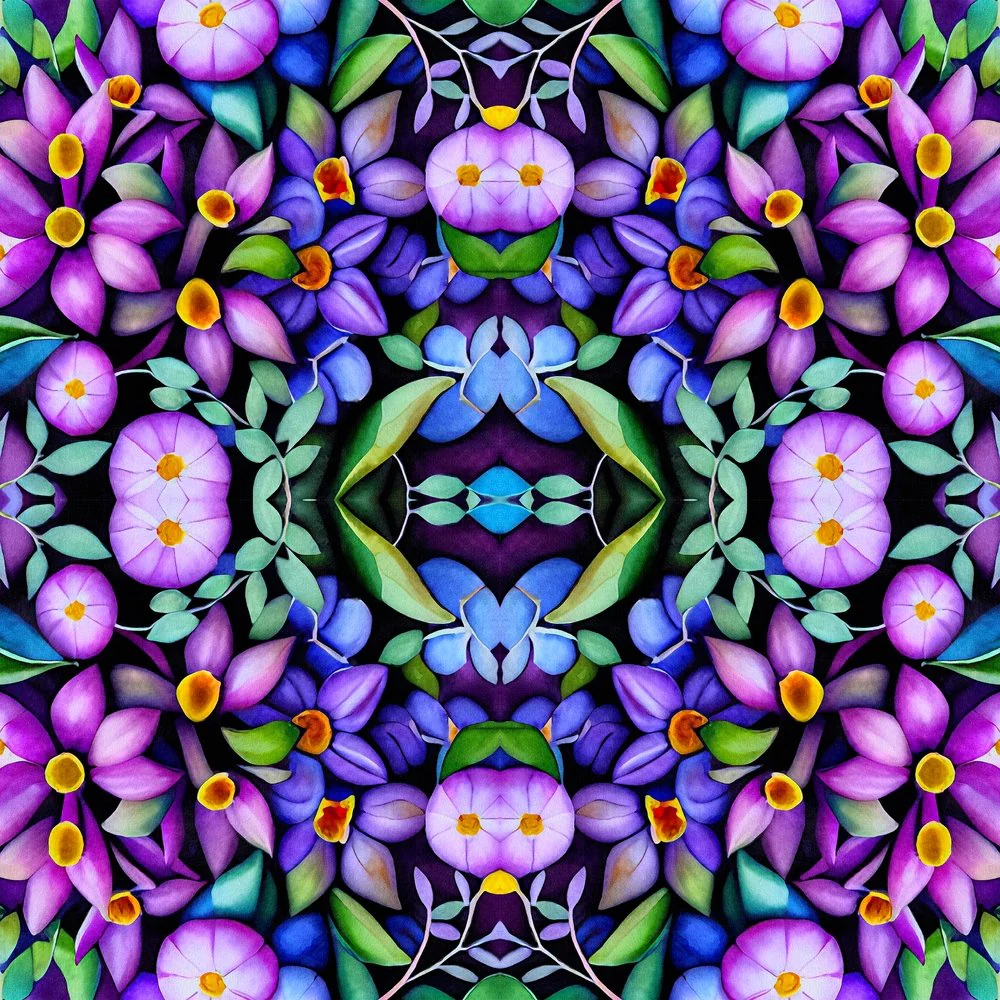 Psychedelic Blossoms Pattern #4 Fabric