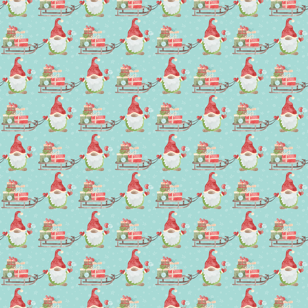 Pulling The Christmas Sleigh Fabric - Blue