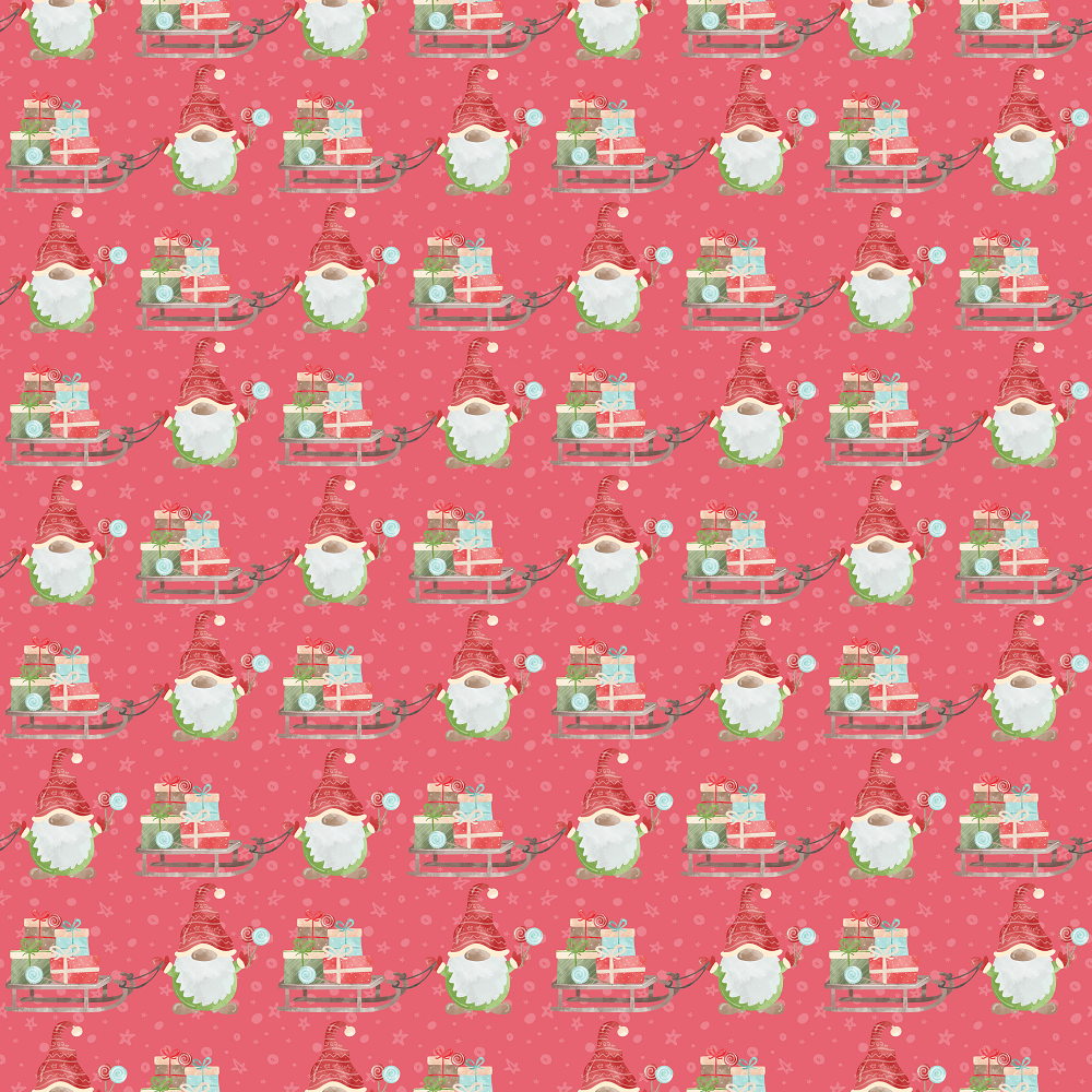 Pulling The Christmas Sleigh Fabric - Red