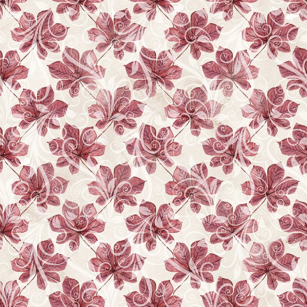 Pumpkin Paradise Leaves & Vines Fabric - Burgundy