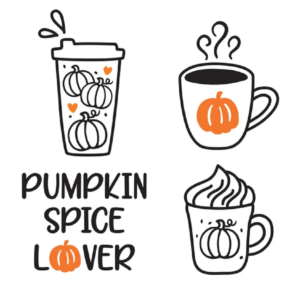 Pumpkin Spice Lover Fabric Panel - White
