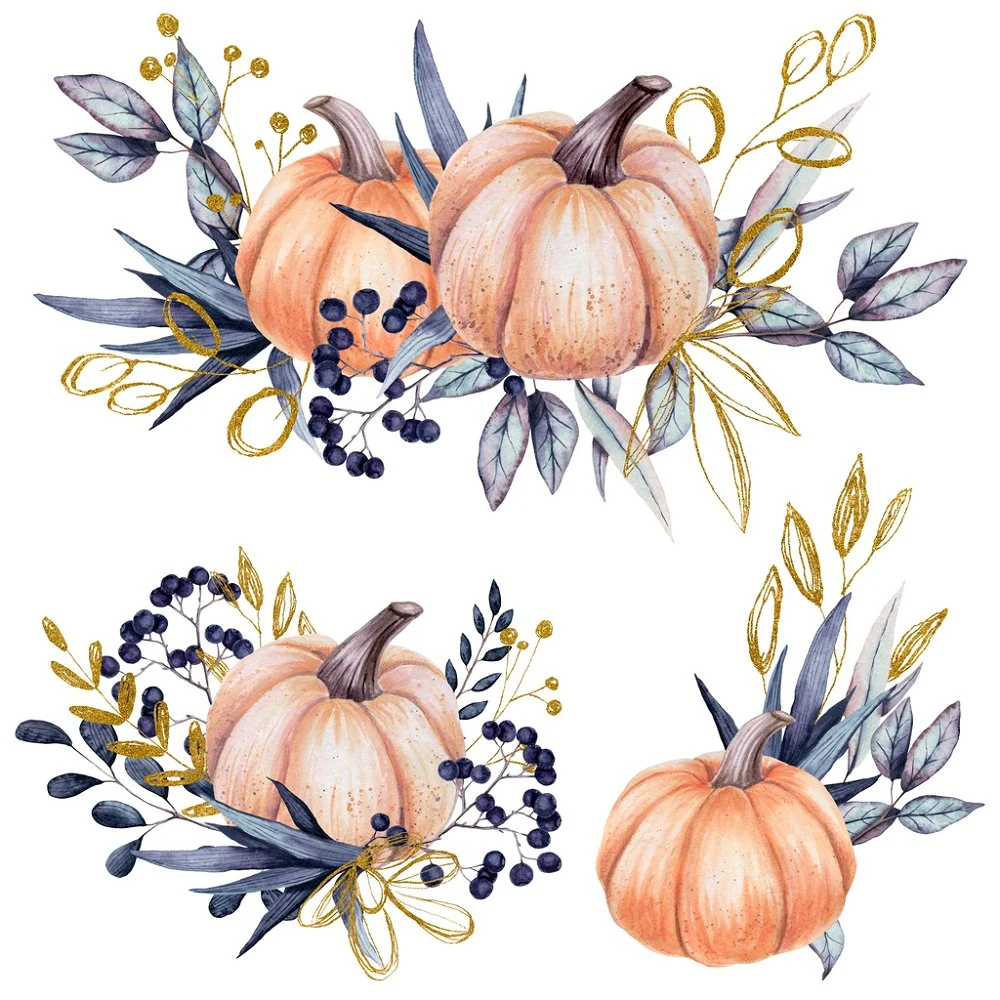 Pumpkins & Berries Fabric Panel - Multi