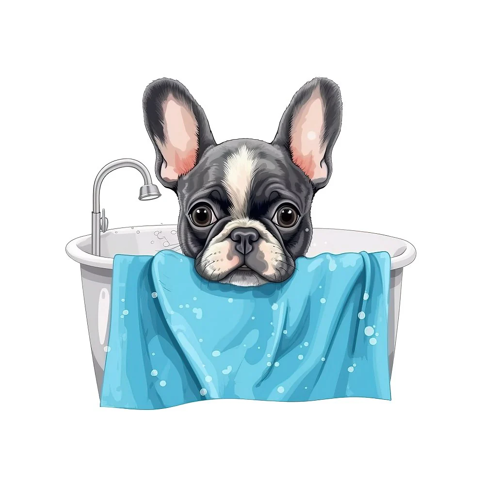 Puppies & Towels #8 Fabric Panel