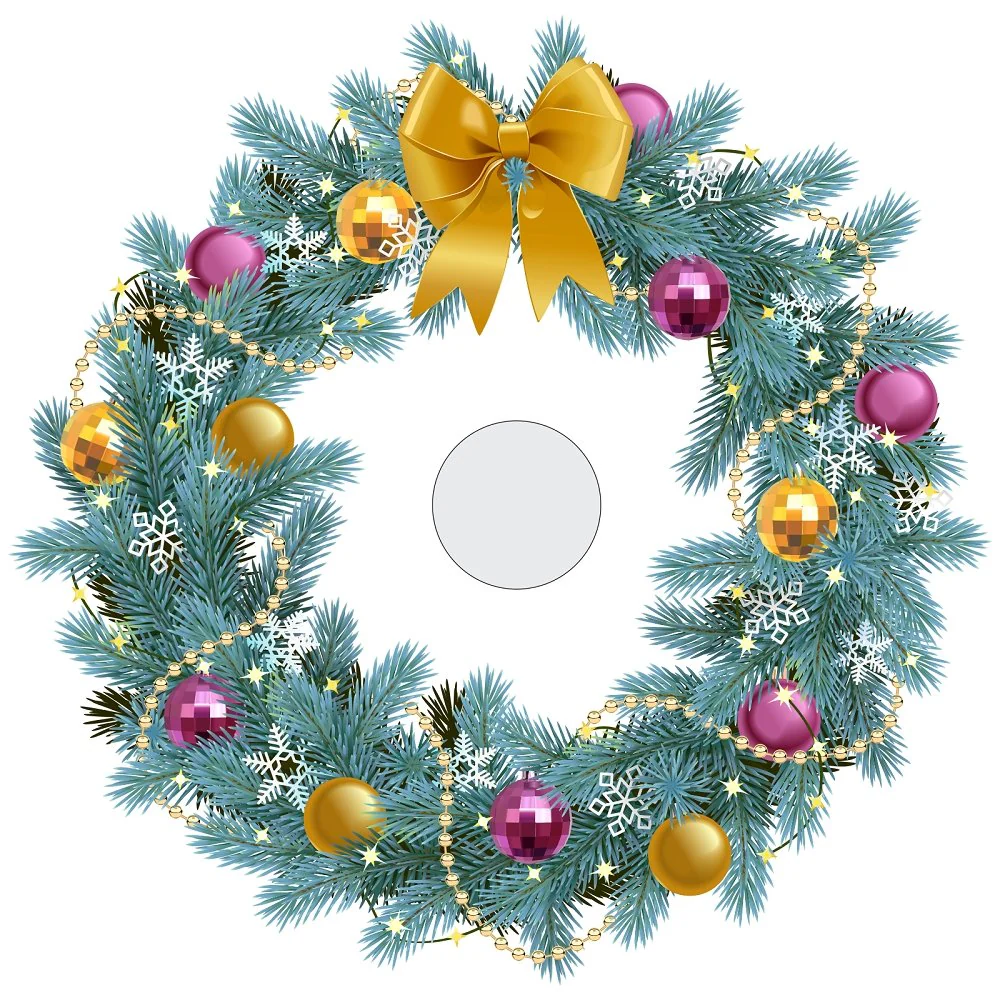 Purple & Gold Fir Tree Skirt Fabric Panel