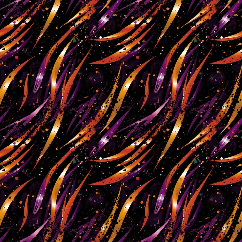 Purple & Gold Waves Fabric