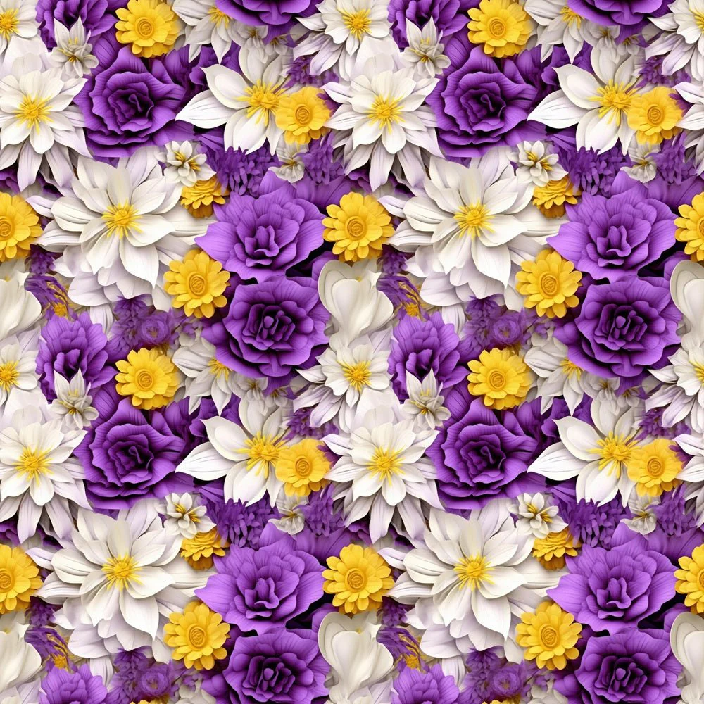 Purple & Yellow Flower Fabric