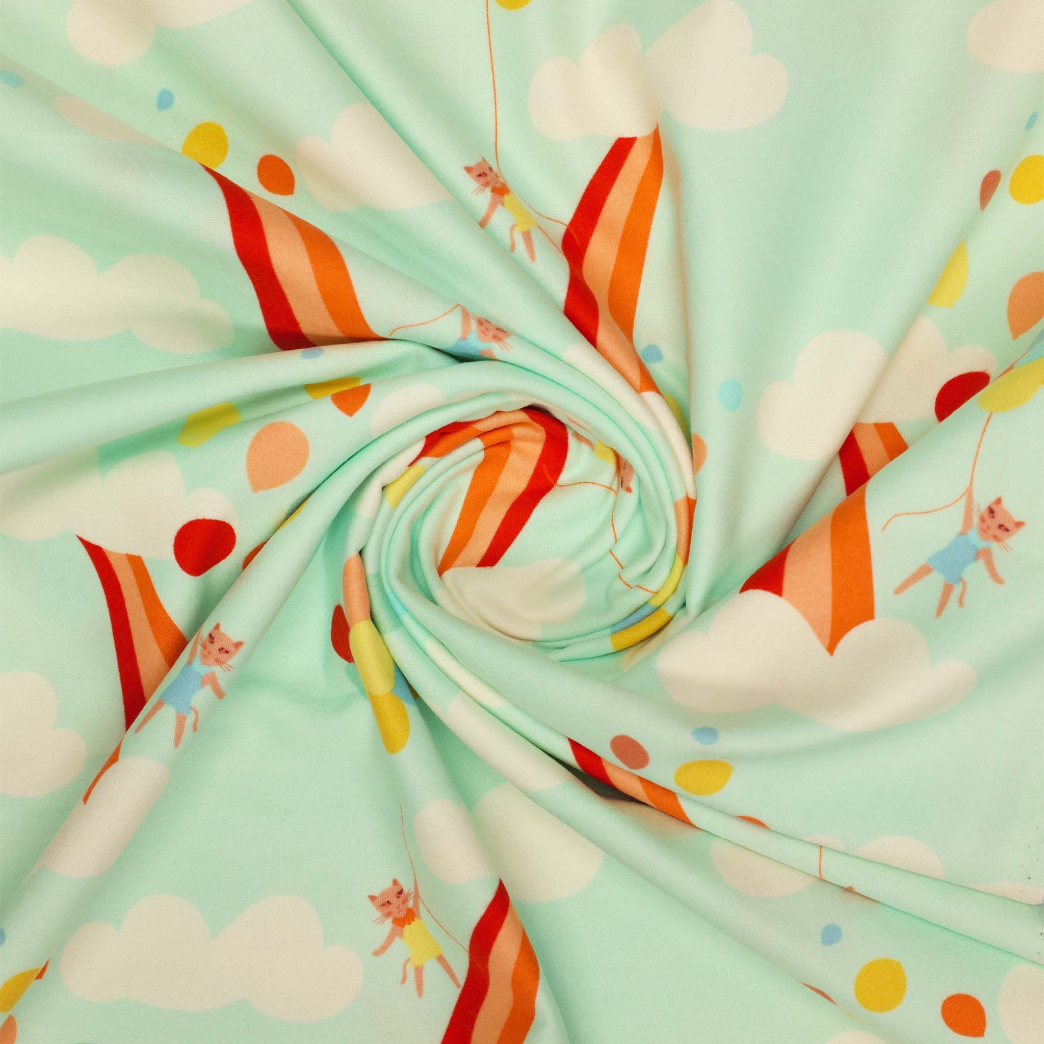 Purr Parade Fabric Collection - Meow In The Clouds Flannel - Image 2