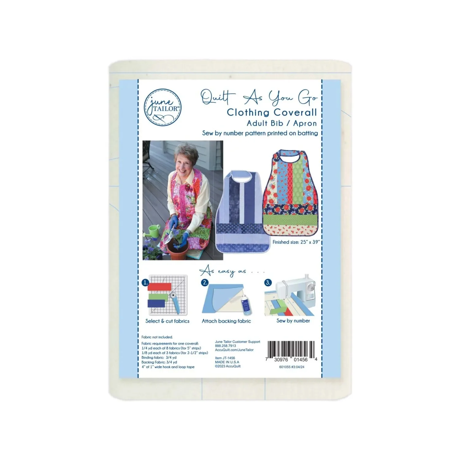 Quilt As You Go Clothing Coverall Apron Pattern Kit