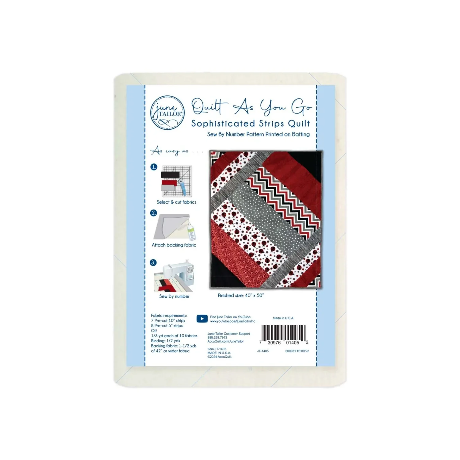 Quilt As You Go Sophisticated Strips Lap Quilt Kit