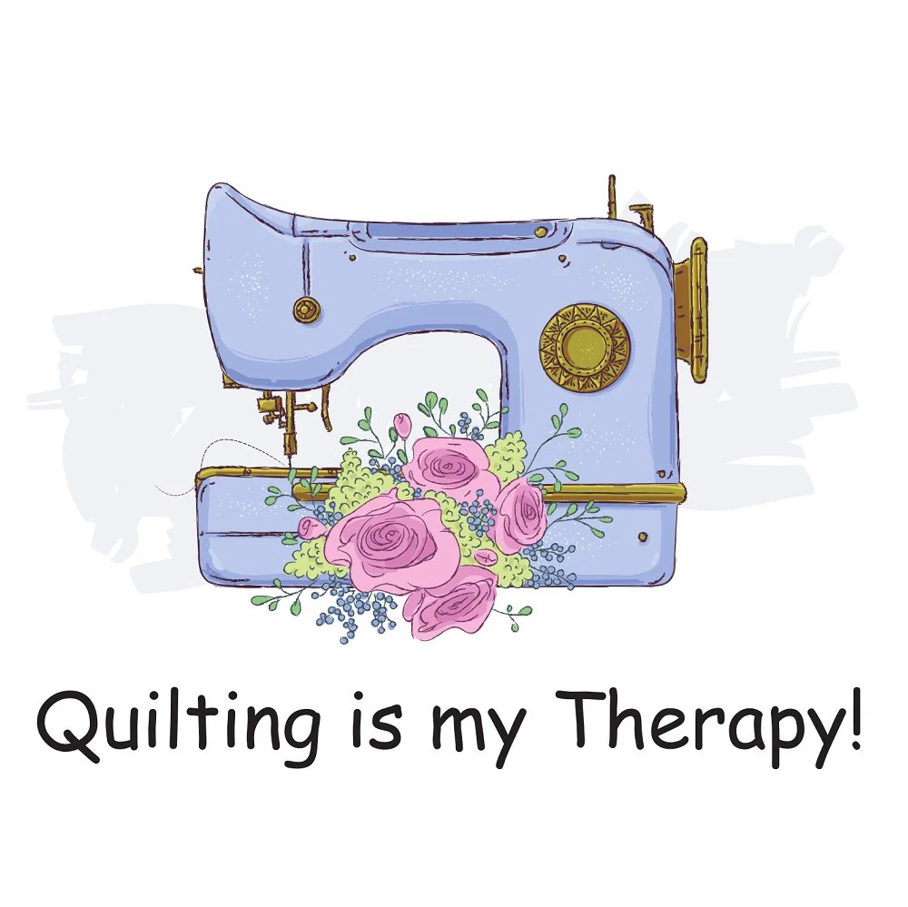 Quilting is my Therapy Fabric Panel - White