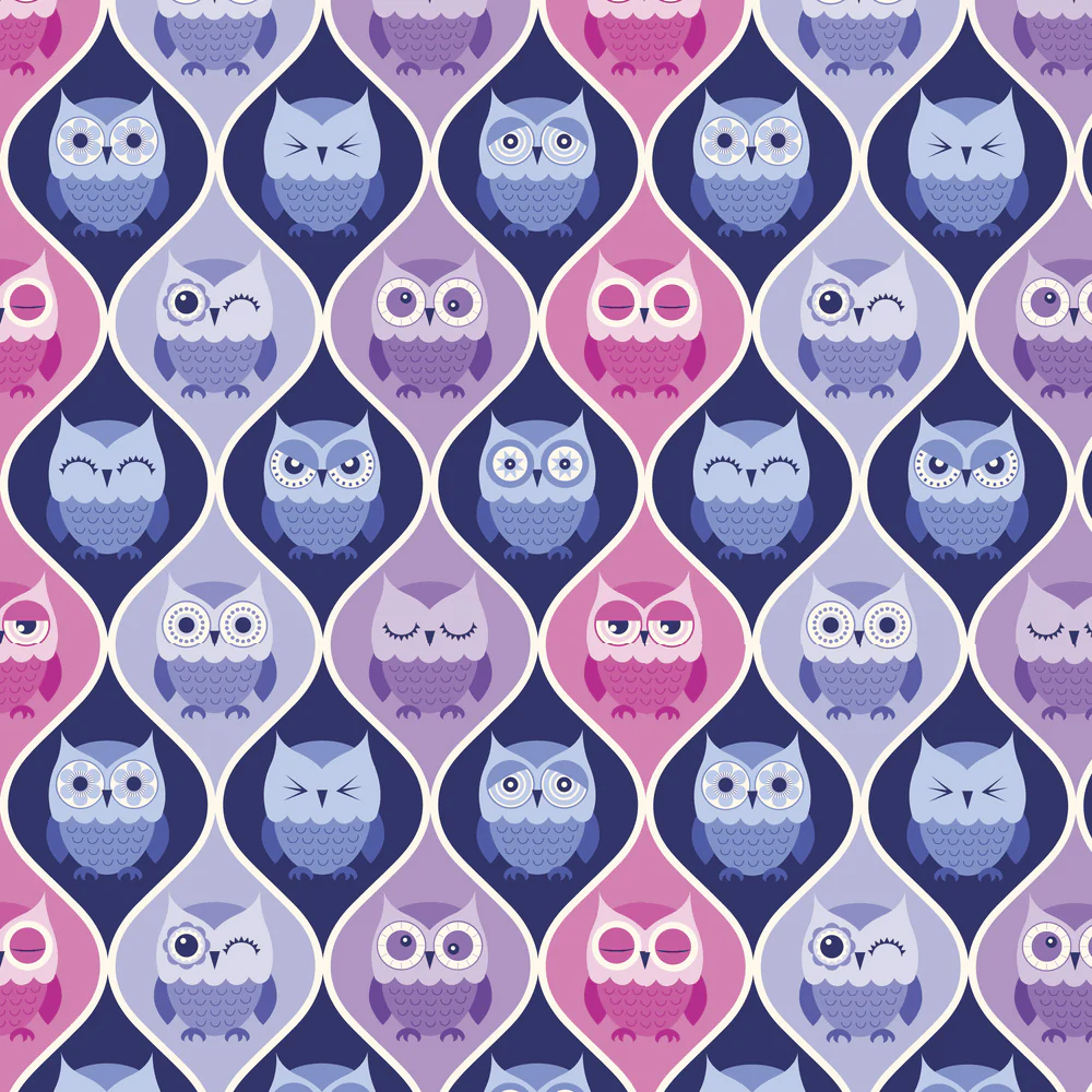 Quirky Owl Fabric - Multi