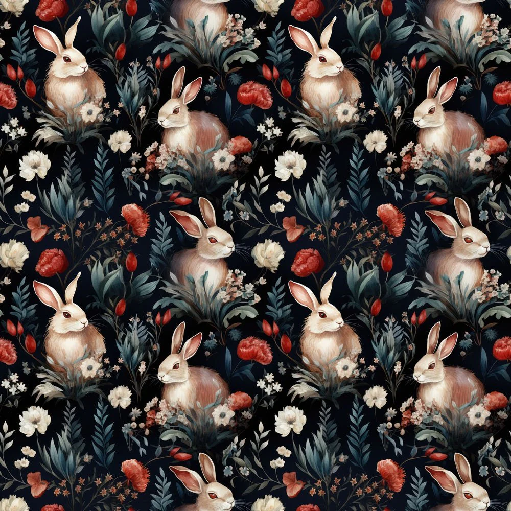 Rabbits In The Garden Fabric