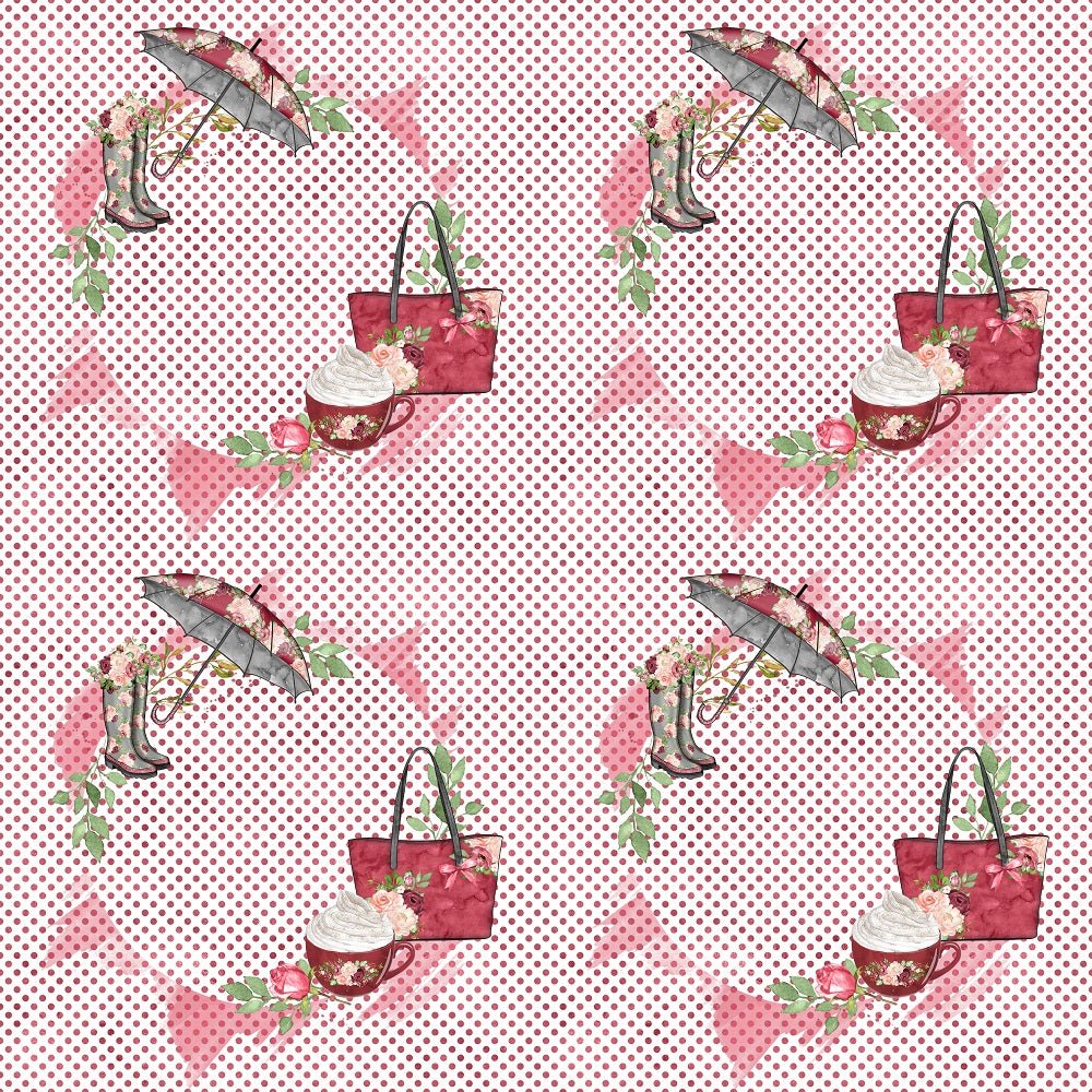 Rain Romance Arrangement 2 on Dots Fabric