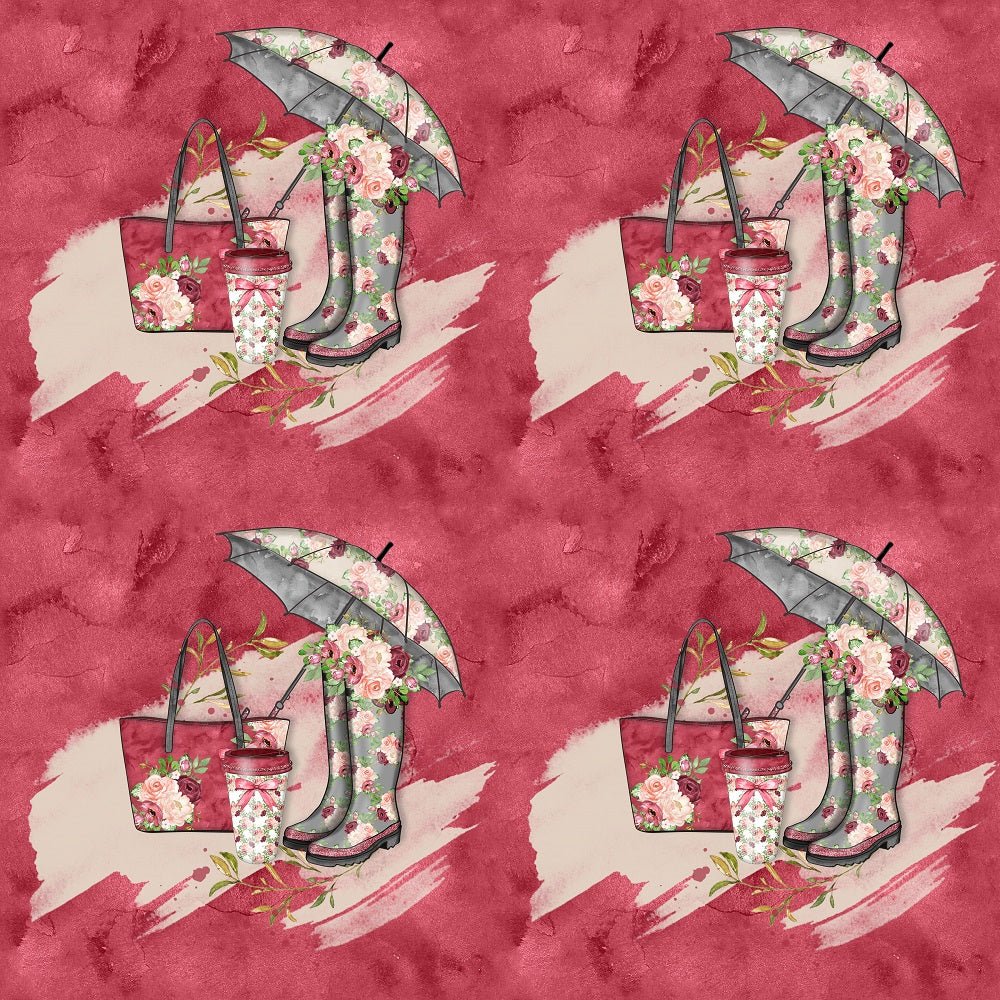 Rain Romance Arrangement 4 on Grunge Fabric
